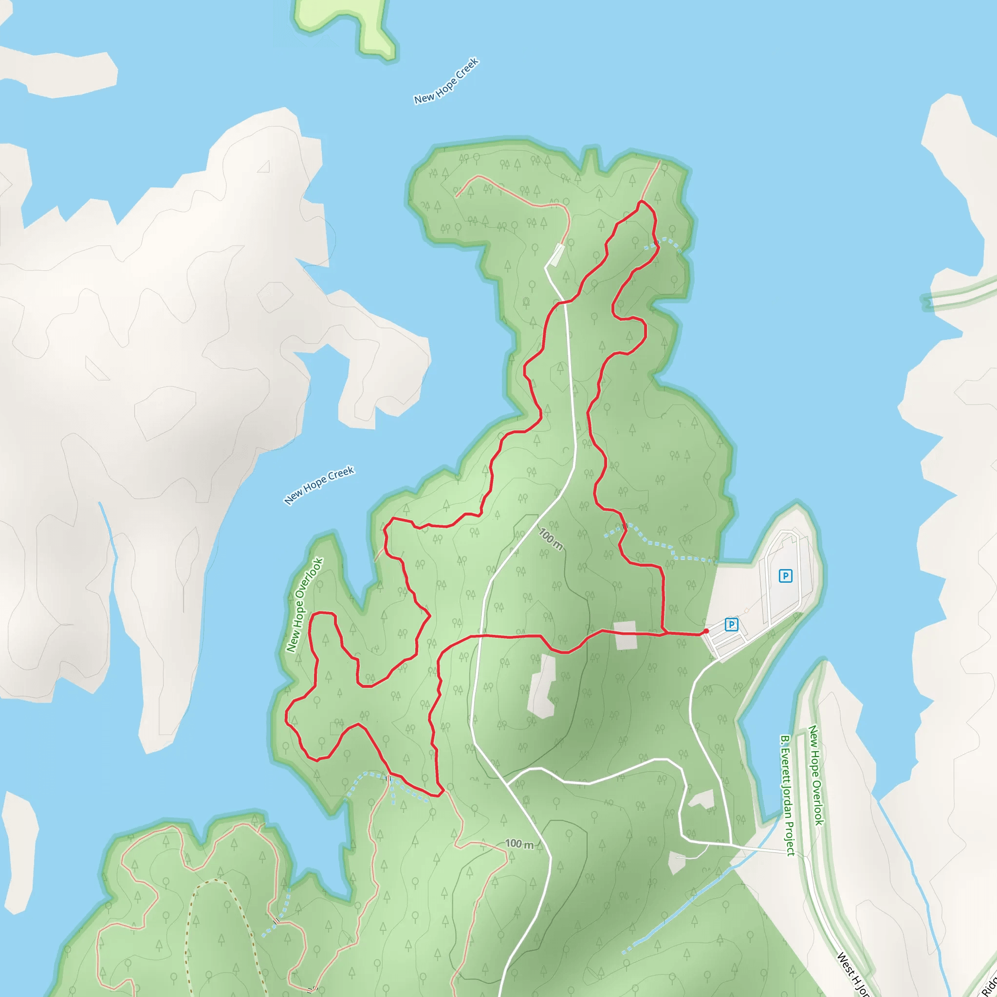 Blue Route Loop - New Hope Creek mobile static map