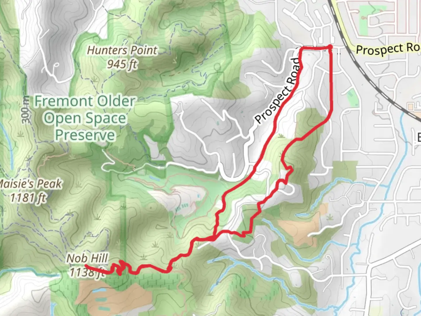 An image depicting the trail Nob Hill Loop and its surrounding area.