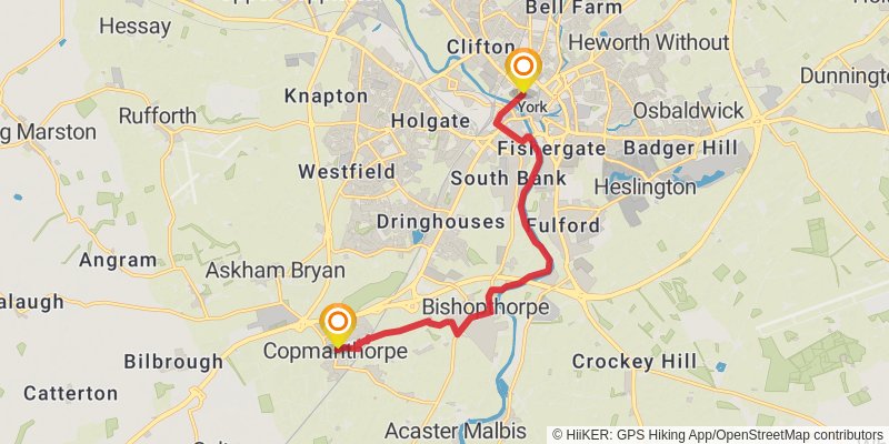 Todmorden to York Walk stage 8 Map