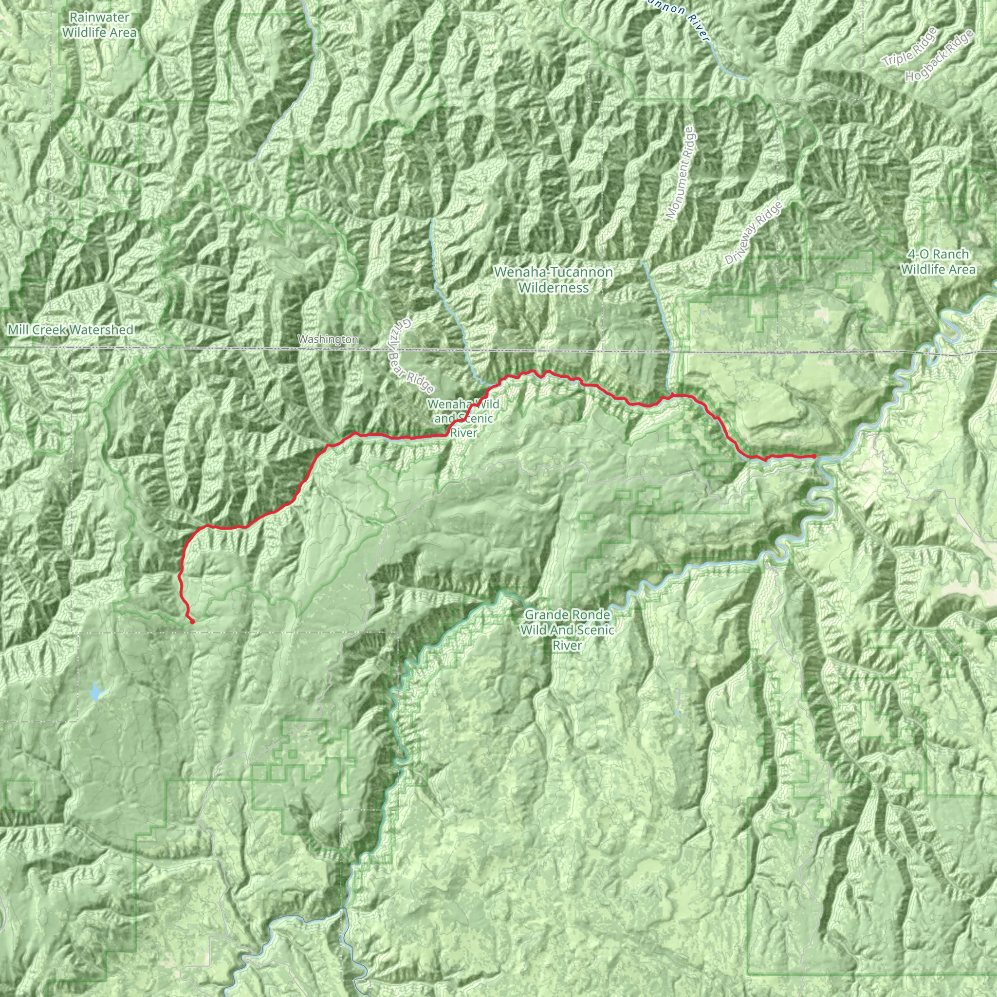 Wenaha River Trail mobile static map