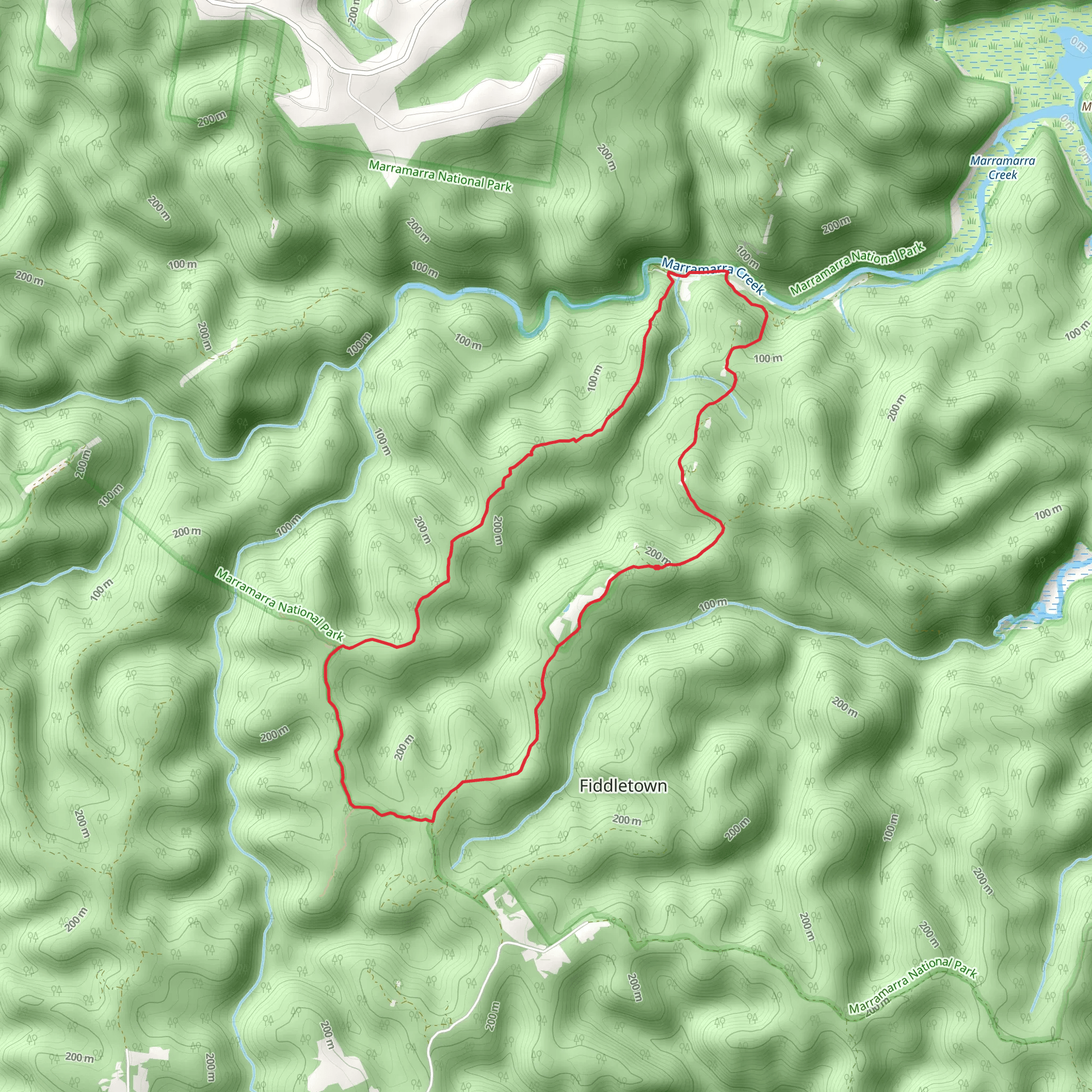 Marramarra Ridge to Smugglers Ridge Track mobile static map