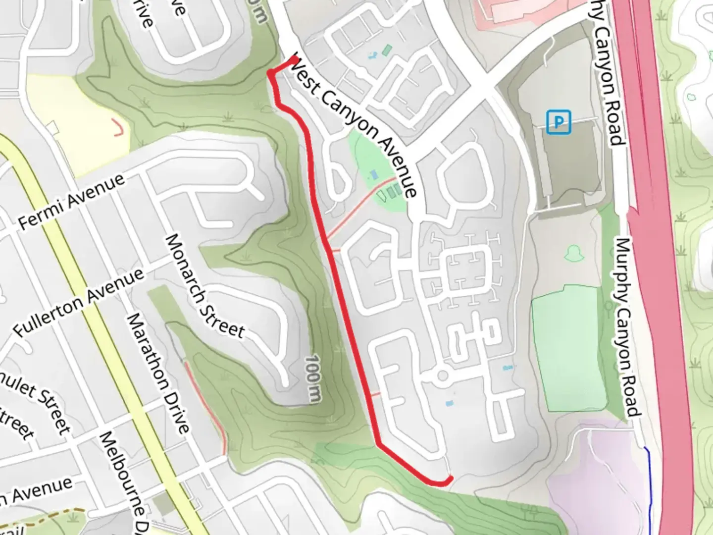 An image depicting the trail Walk beside West Canyon Avenue and its surrounding area.