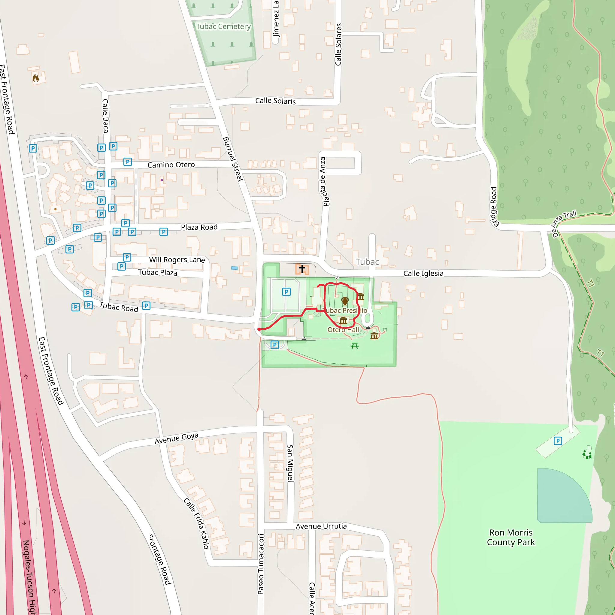 Tubac Presidio Loop mobile static map