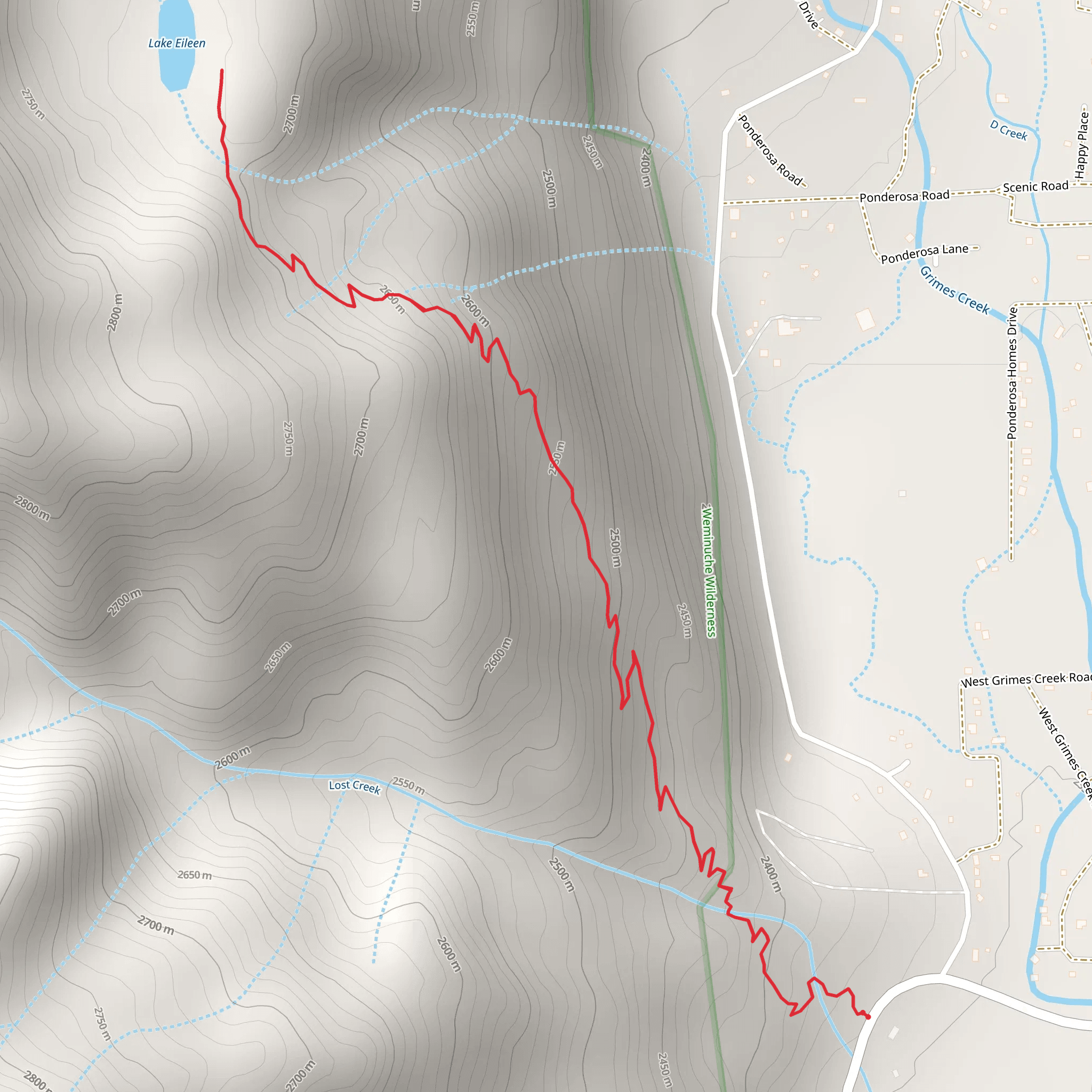 Lake Eileen Trail mobile static map