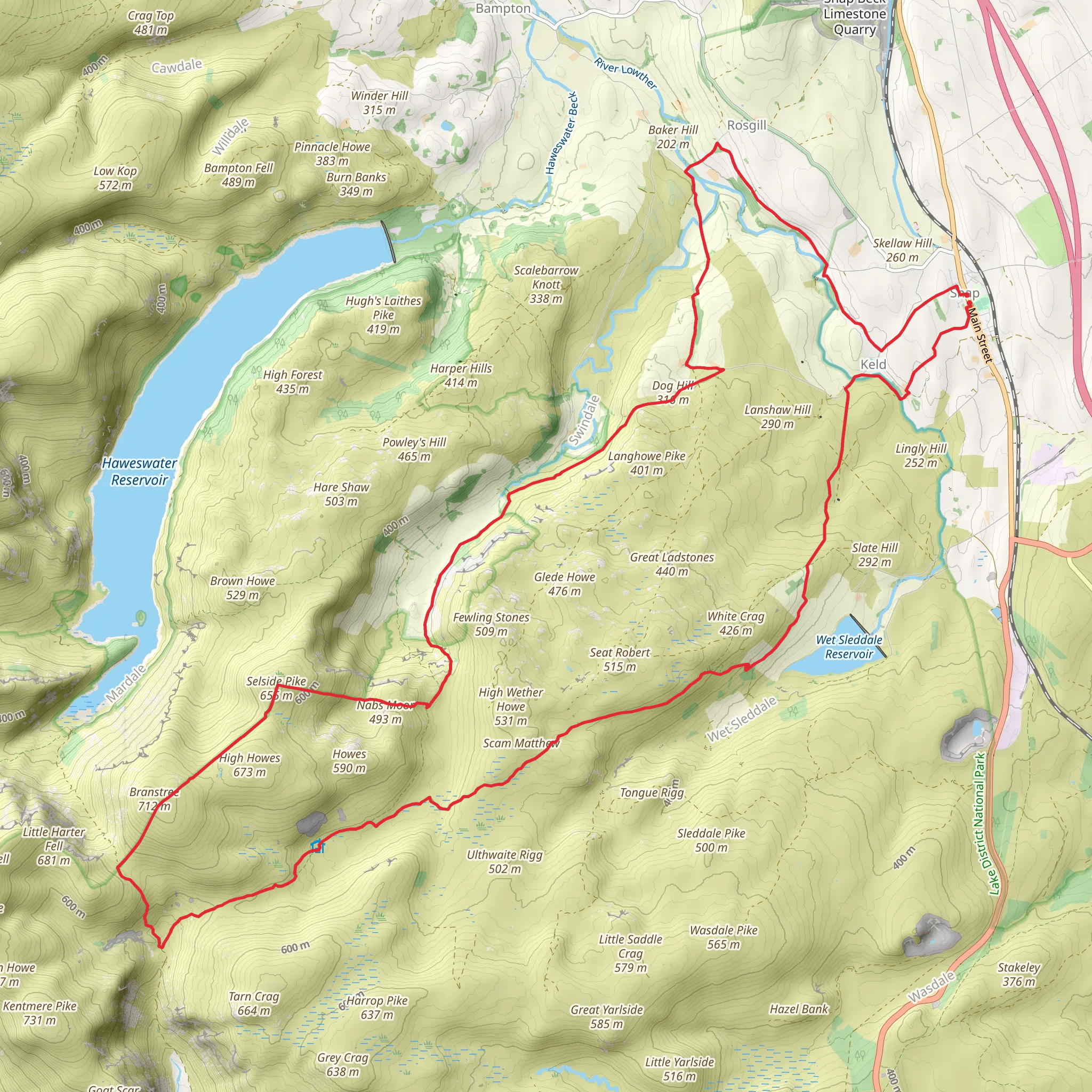 Artlecrag Pike and Shap Loop mobile static map