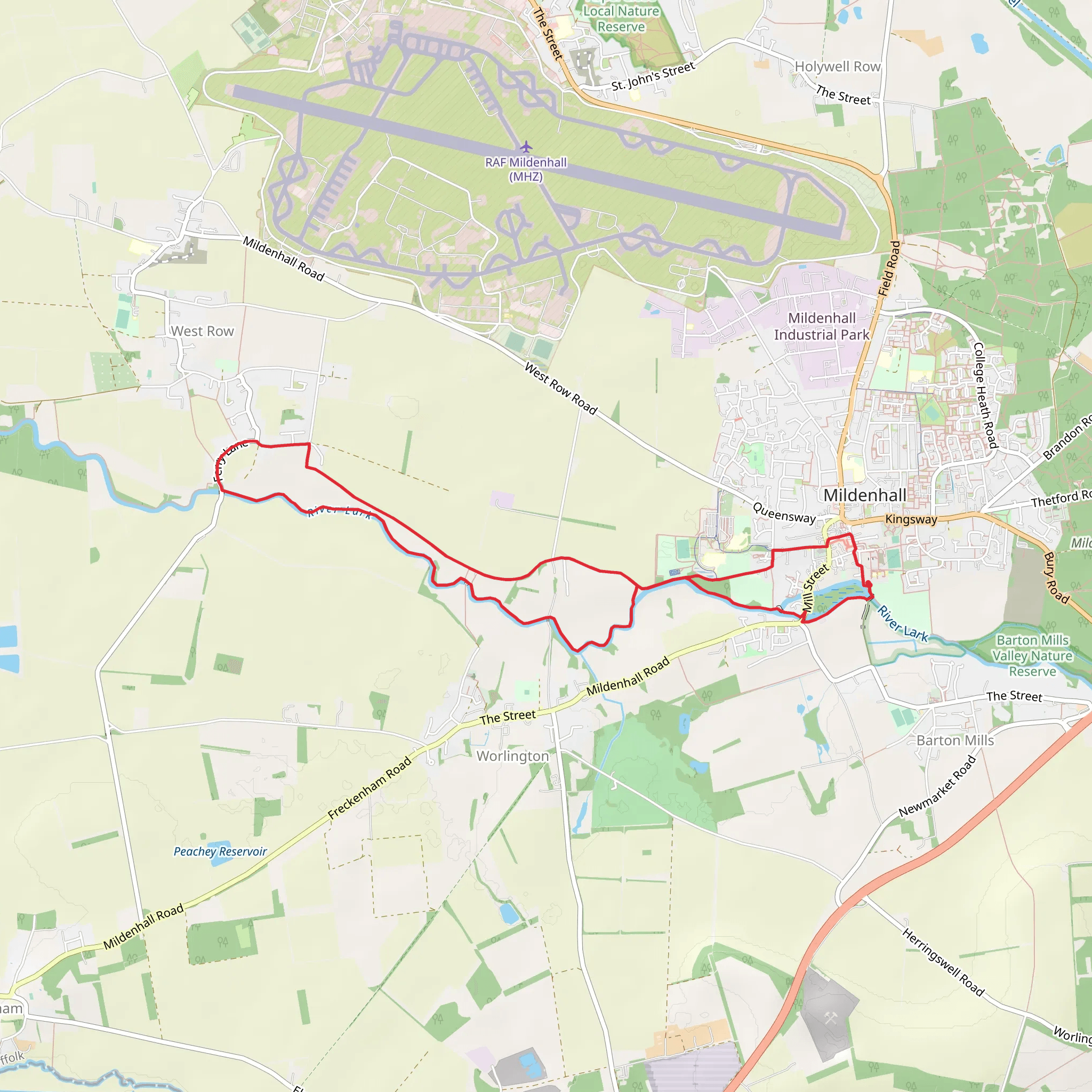 River Lark Loop mobile static map