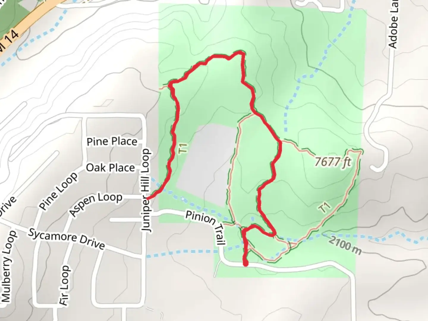An image depicting the trail San Antonito Open Space Walk and its surrounding area.