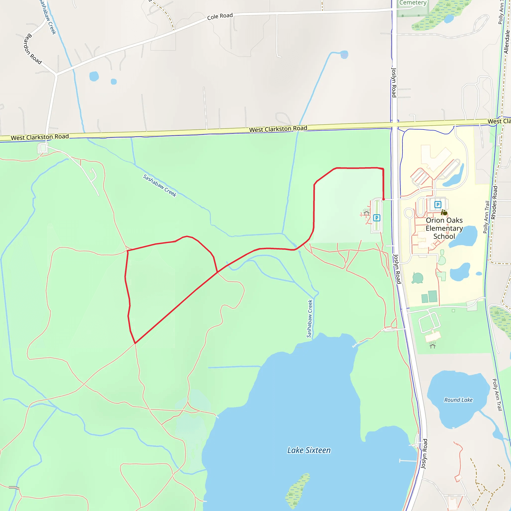 Orion Thru- Way Short Loop mobile static map