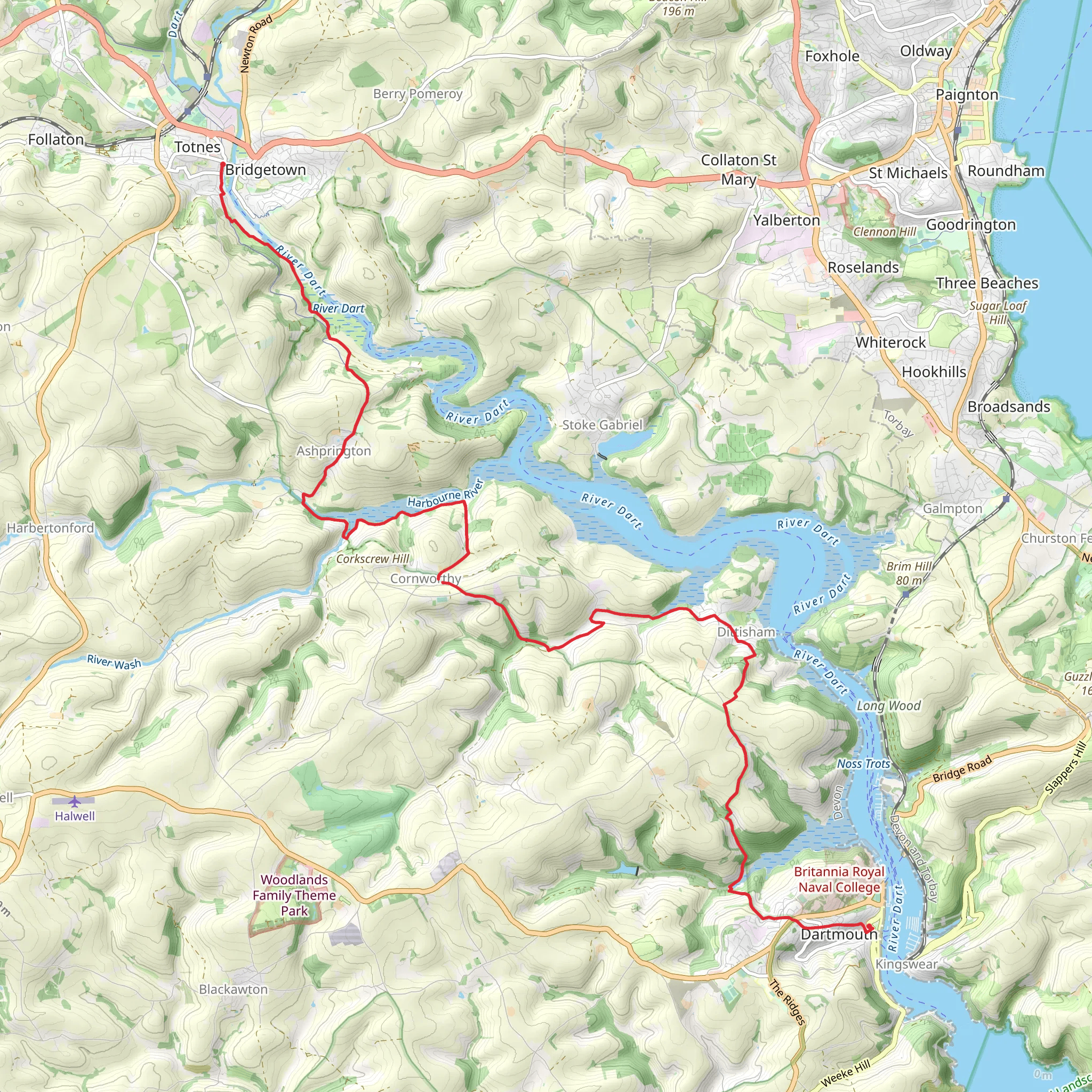 Dart Valley Trail mobile static map