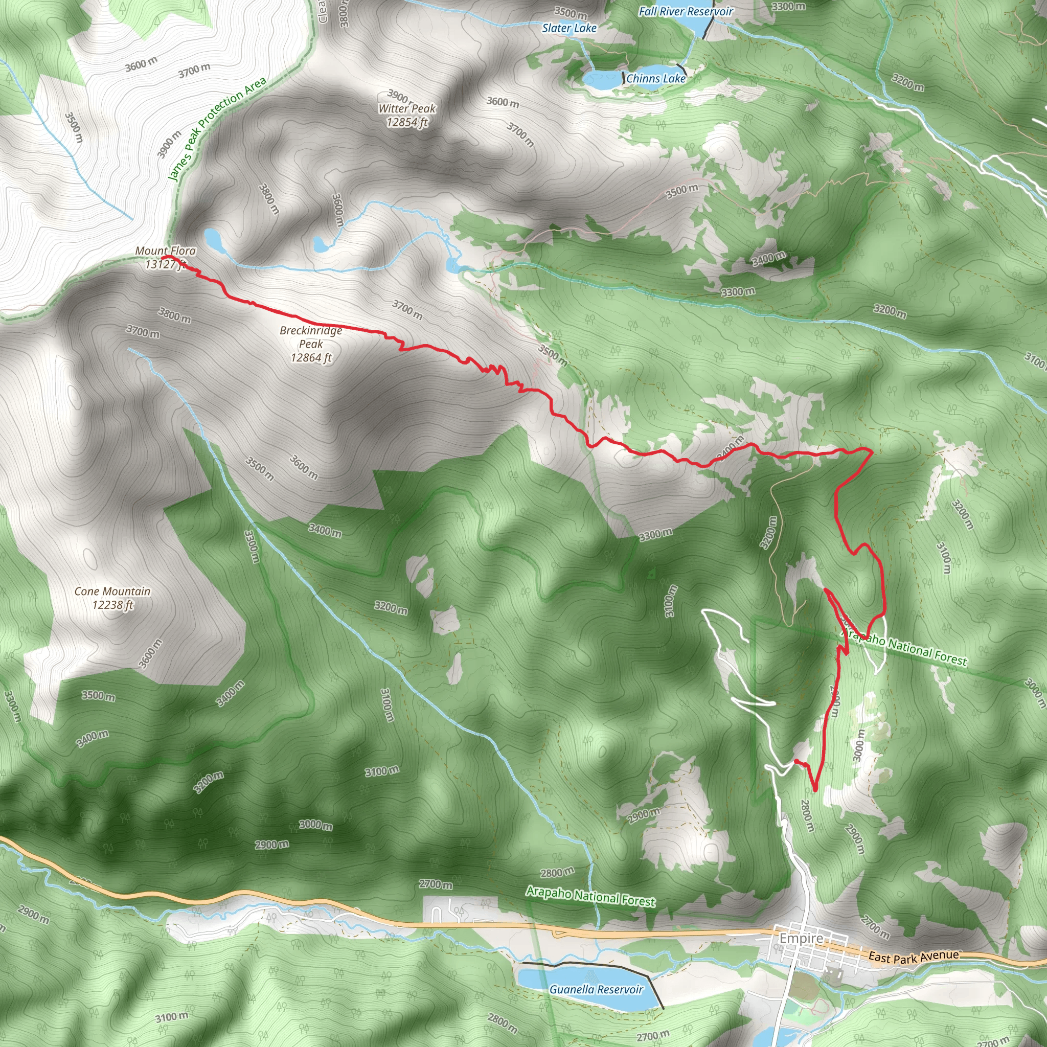 Mount Flora from Empire mobile static map