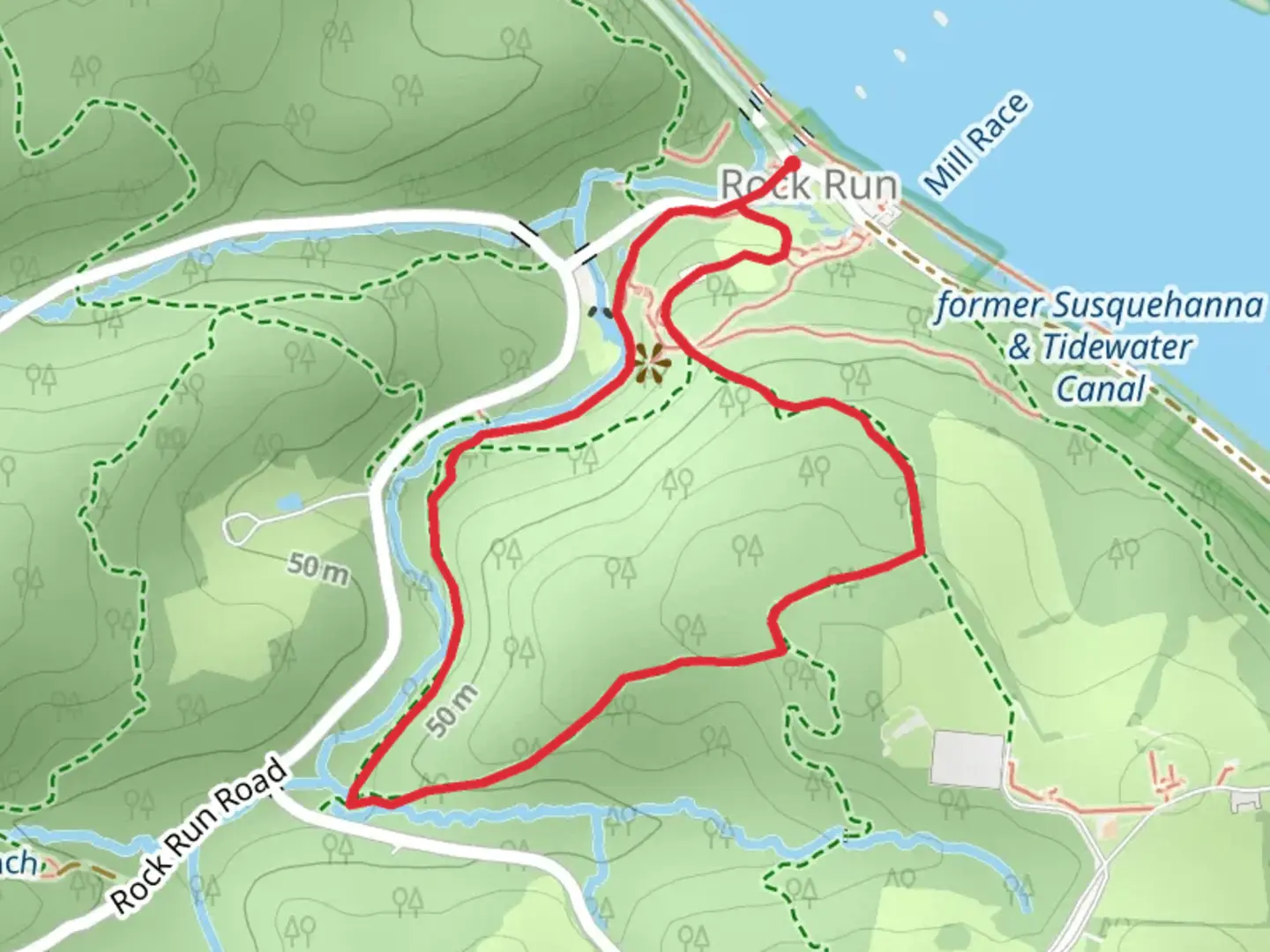 An image depicting the trail Rock Run and Historic Loop Trail and its surrounding area.