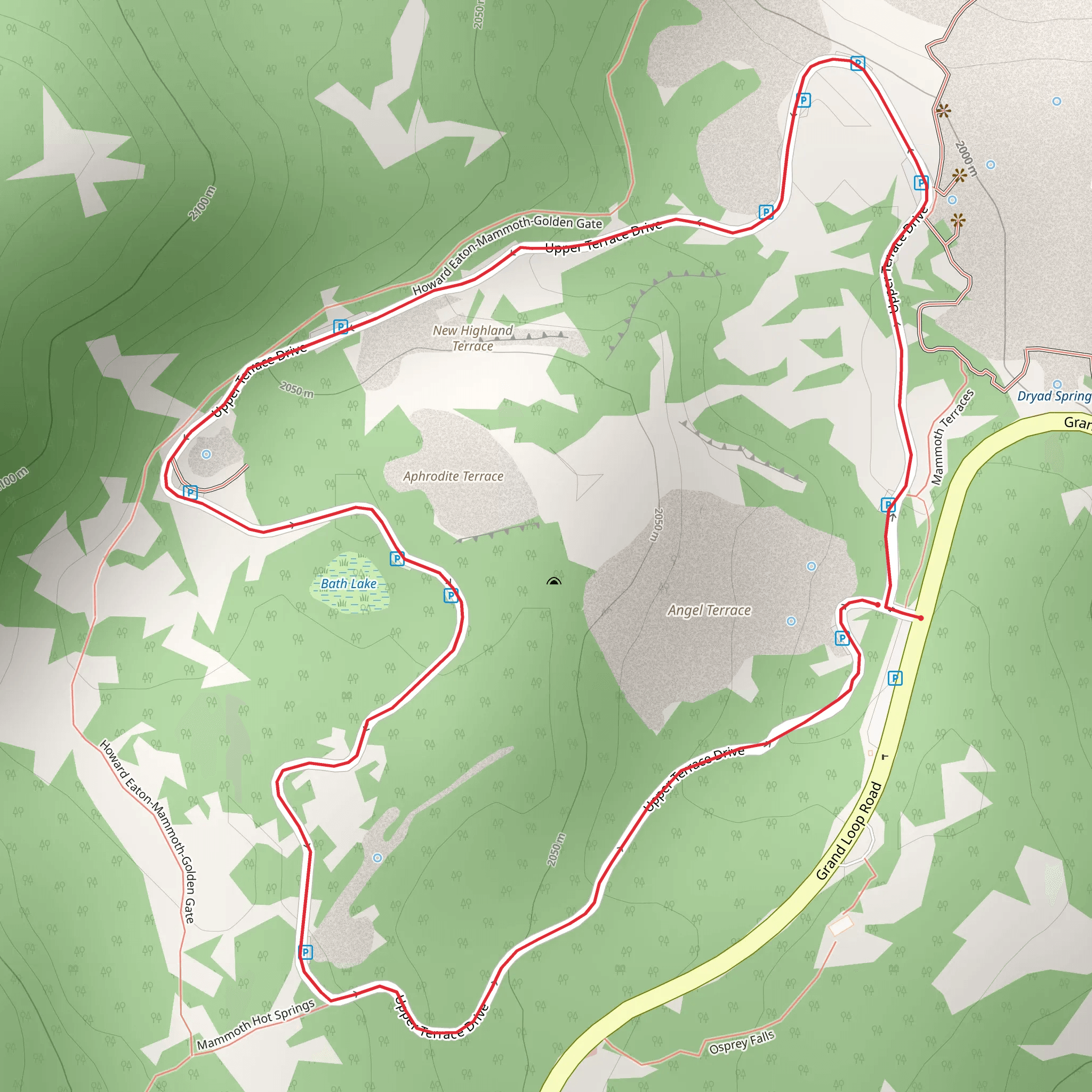 Mammoth Hot Springs Trails mobile static map