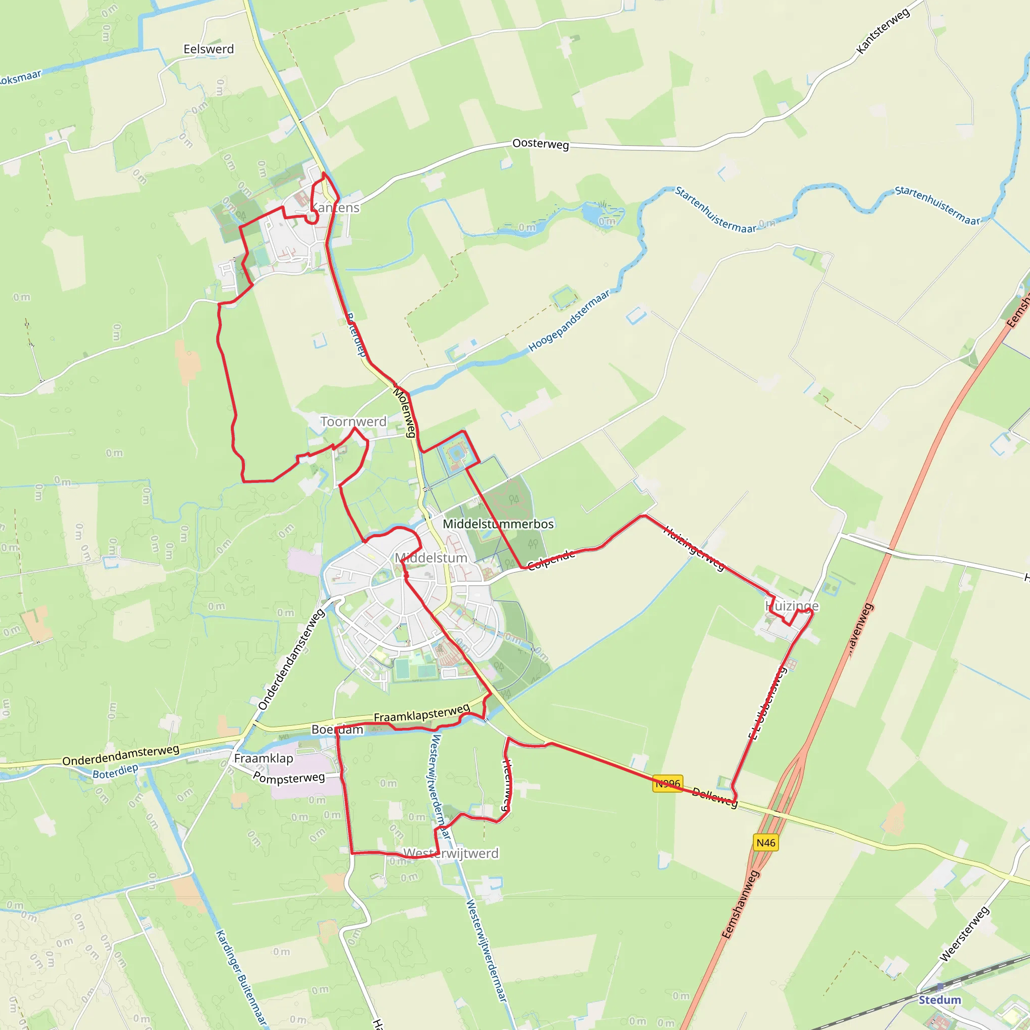 Oude Kerkpad, Doorderpad, Toptilsterpad via Borg Ewsum mobile static map