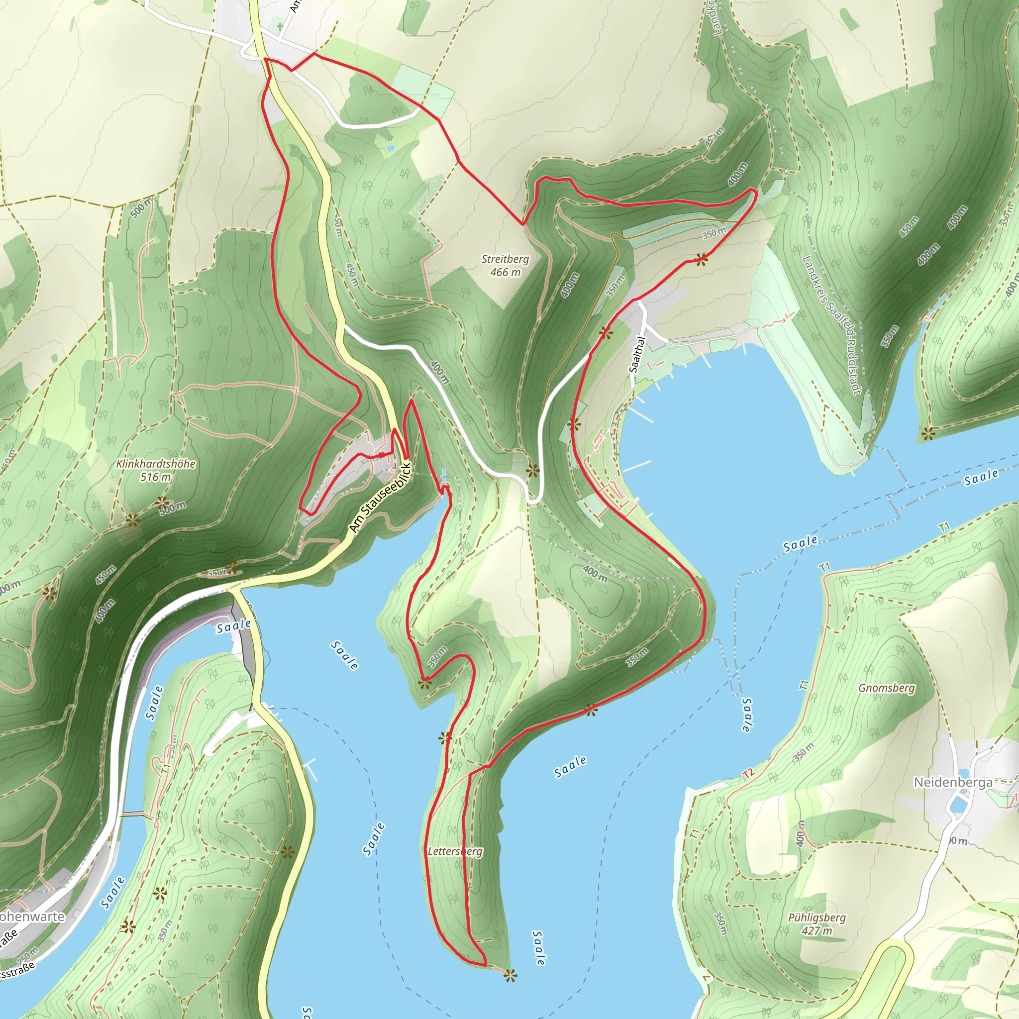 Lettersberg and Saalthal Loop from Bucha mobile static map