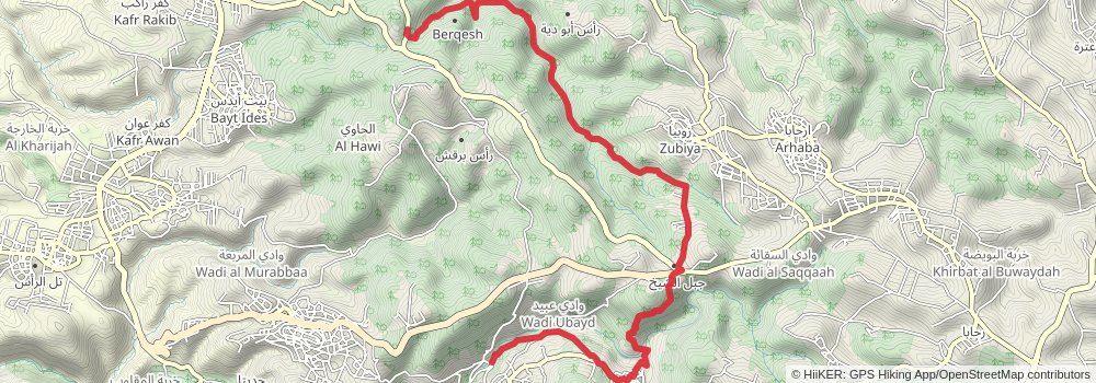 Jordan Trail stage 4 Map