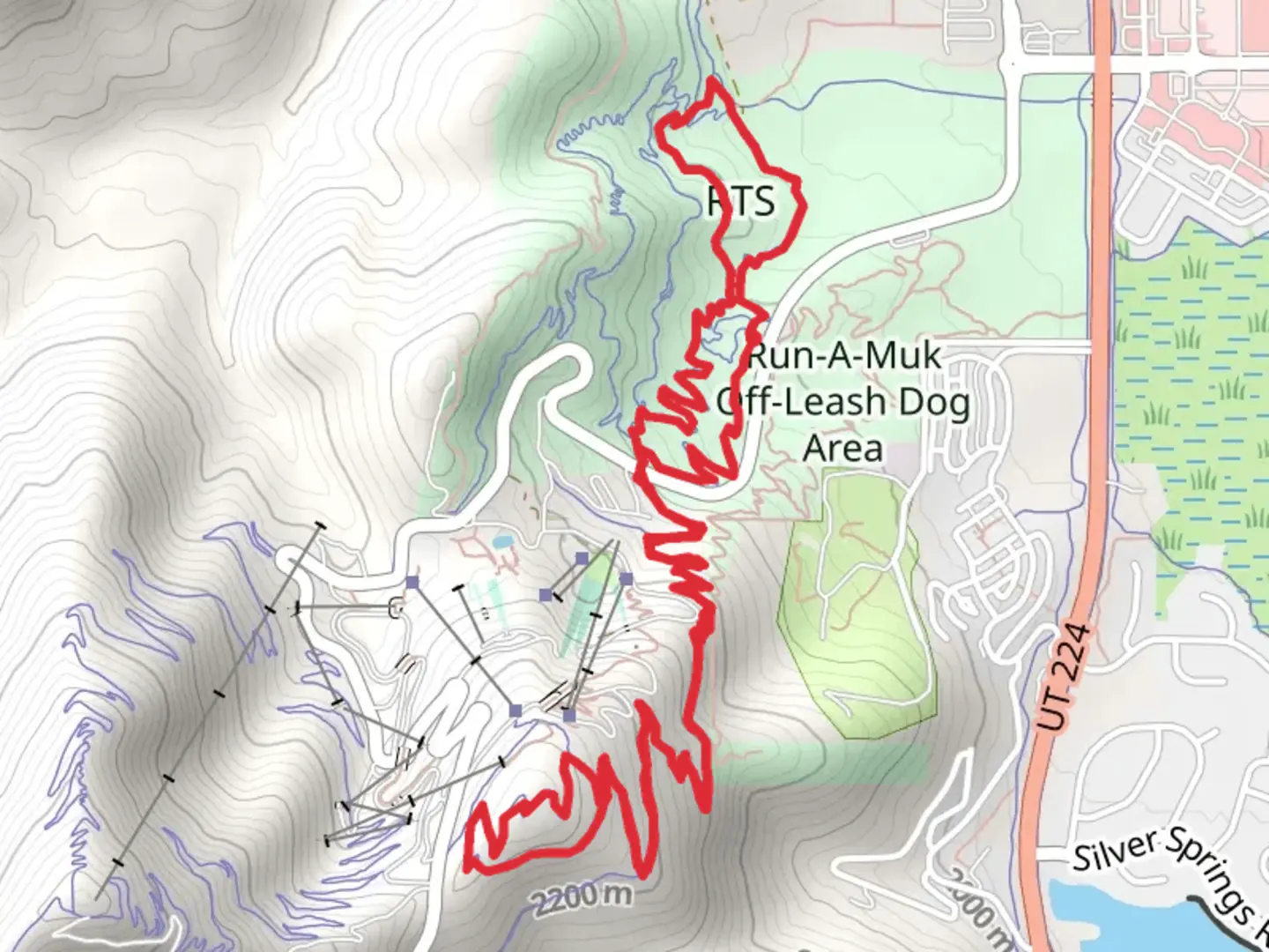 An image depicting the trail RTS, Iron Bill and Legacy Ridge Loop and its surrounding area.