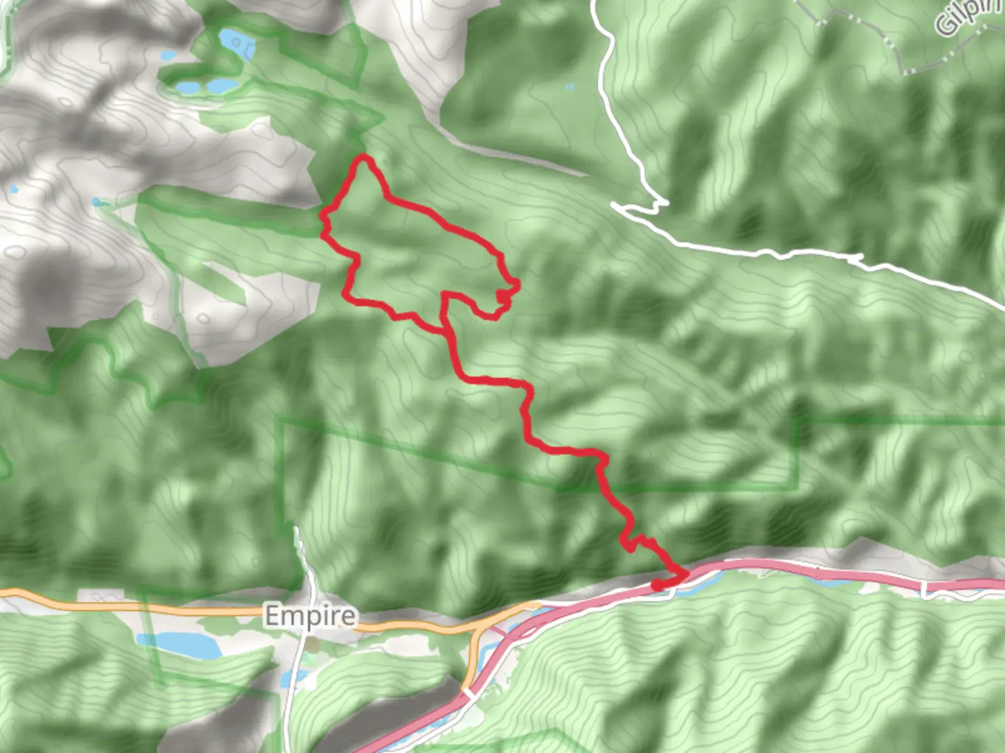 An image depicting the trail Red Elephant Hill - North Empire Creek Loop and its surrounding area.