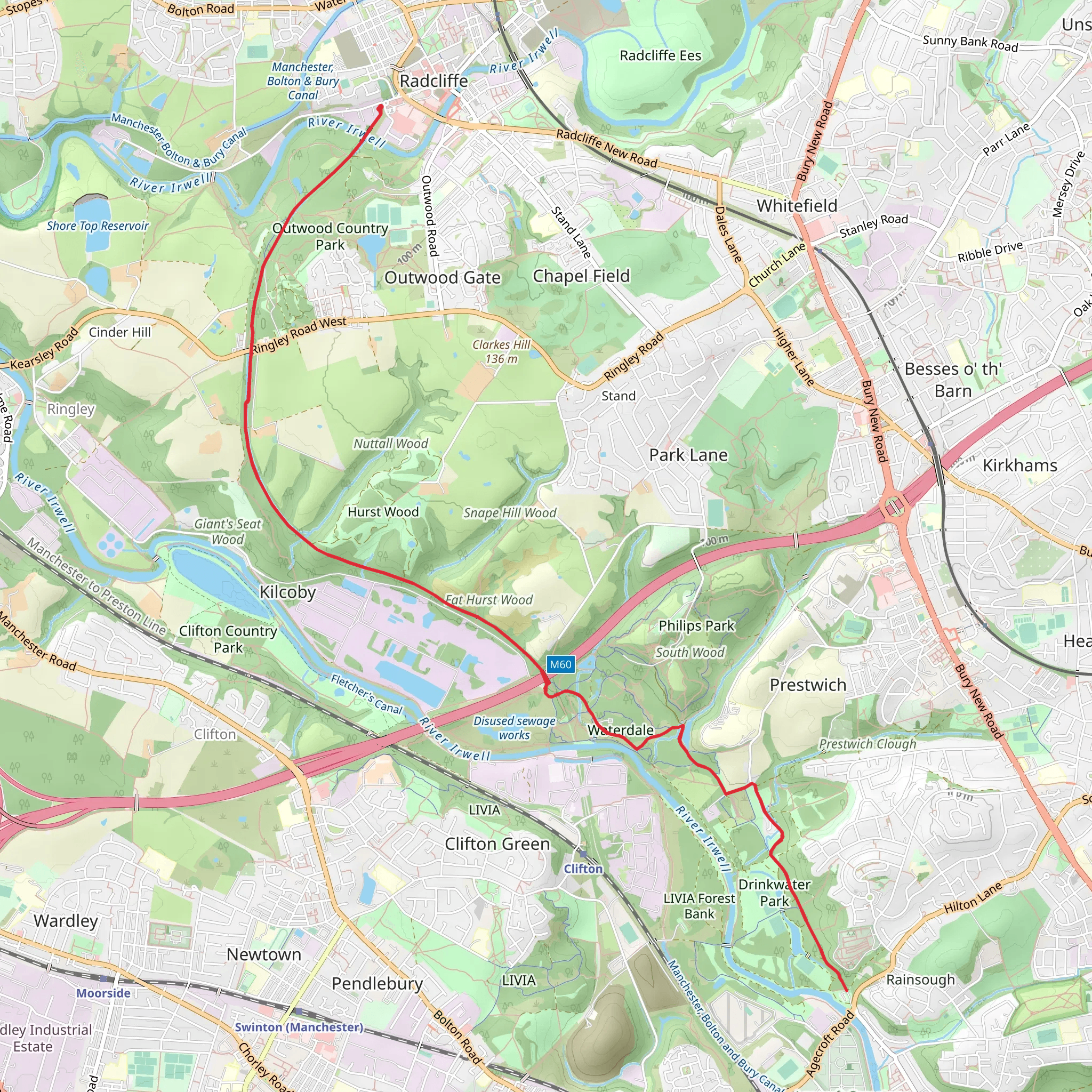 Outwood Trail mobile static map