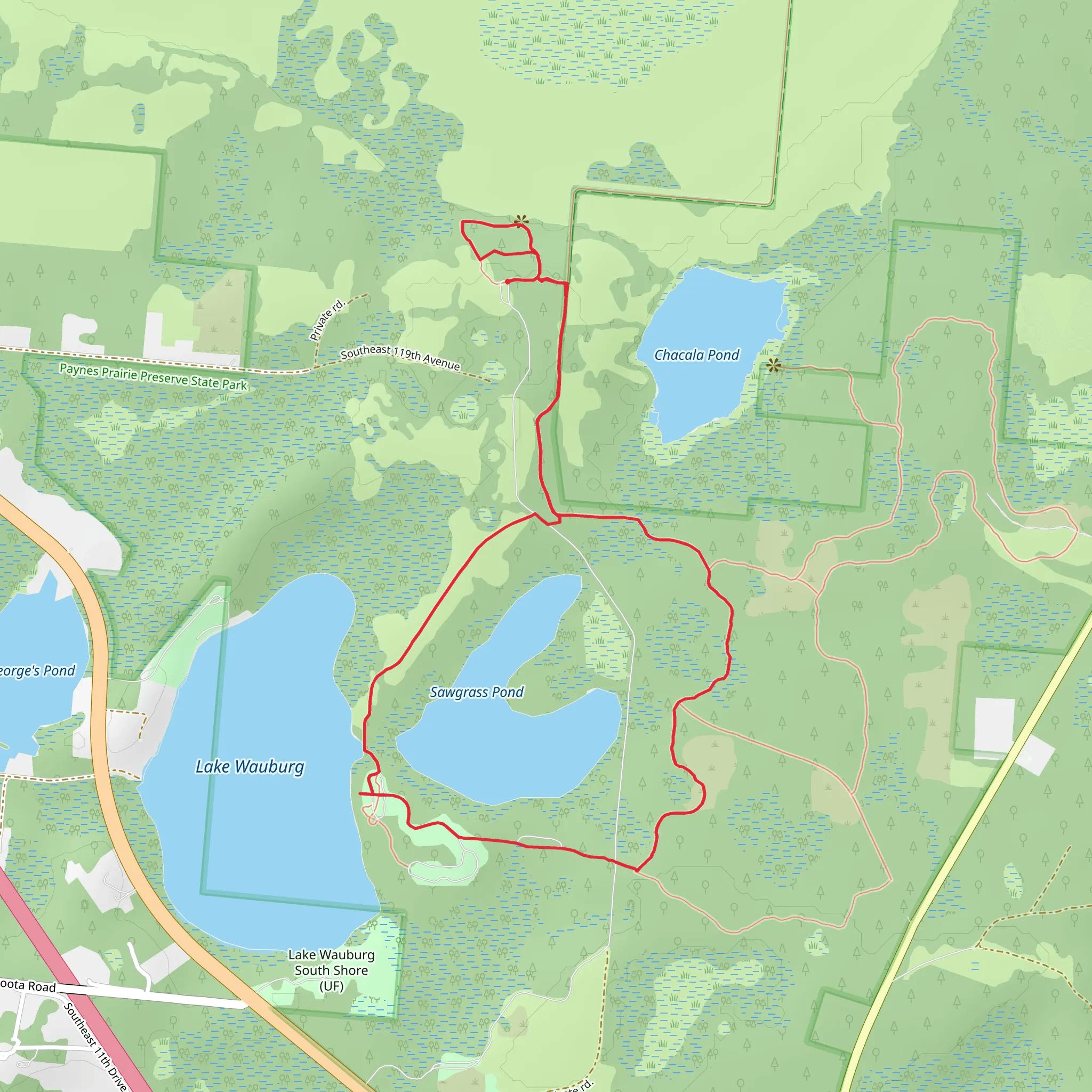 Wacahoota Trail and Sawgrass Pond Loop mobile static map