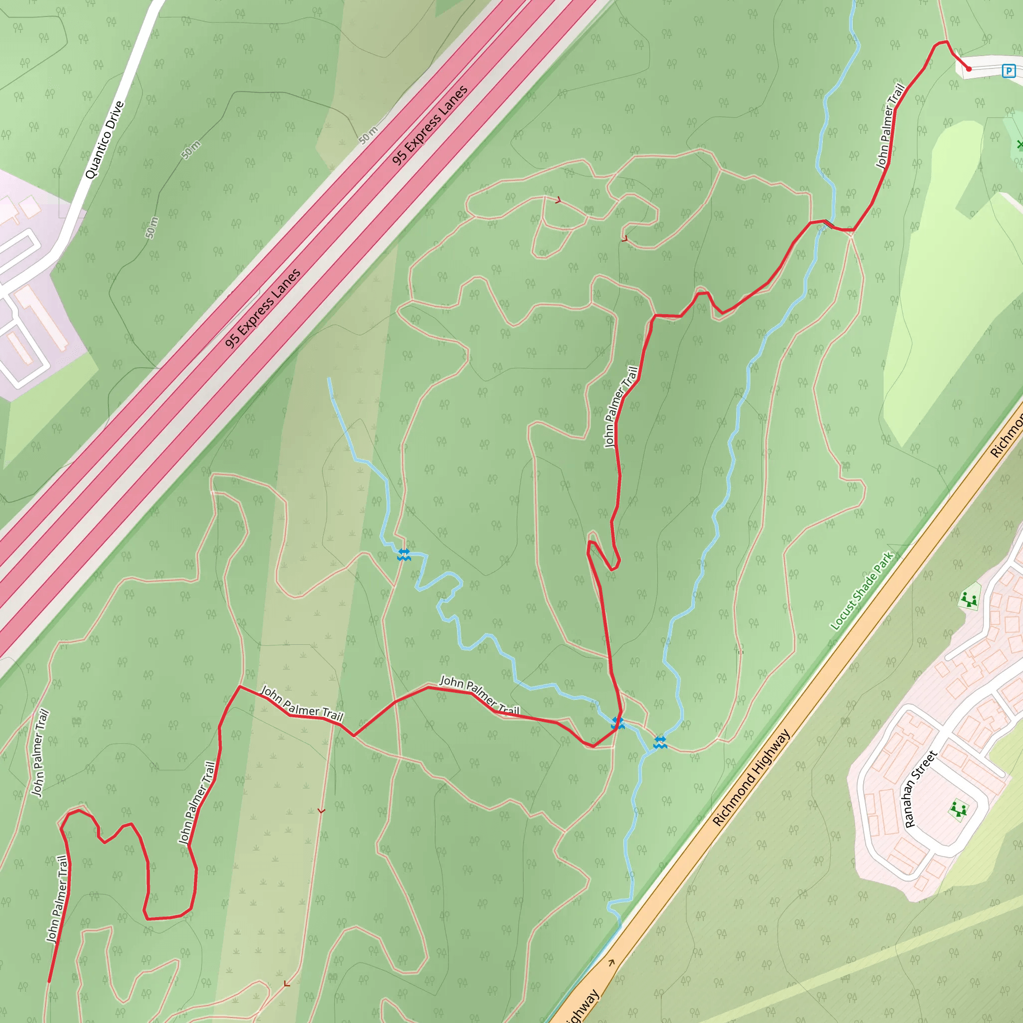 John Palmer Trail - Short from Richmond Highway mobile static map