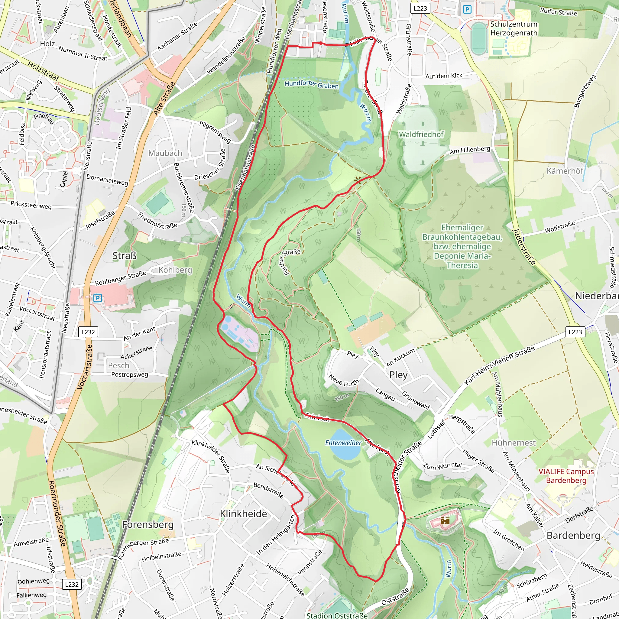 Grenzlandweg and Herzogenrath Loop mobile static map