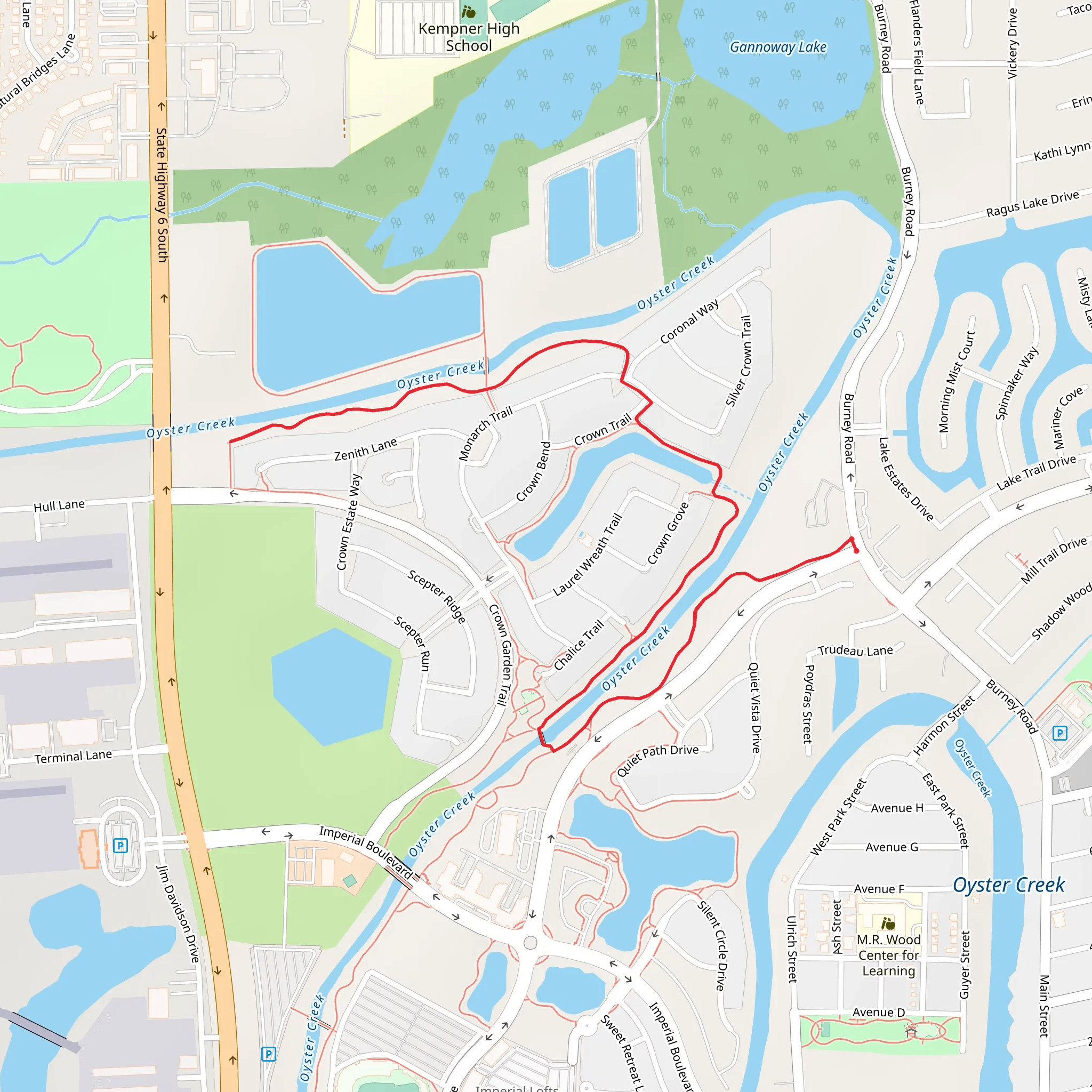 Walk along Oyster Creek mobile static map