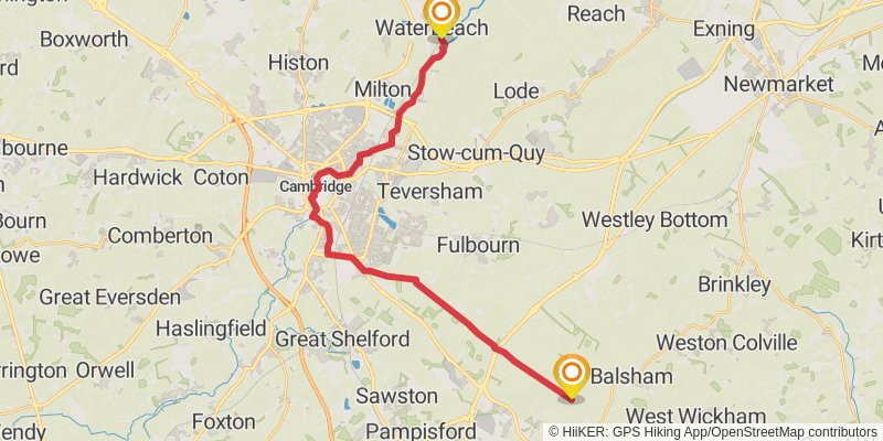 Middleton in Teesdale to Harwich Walk stage 36 Map