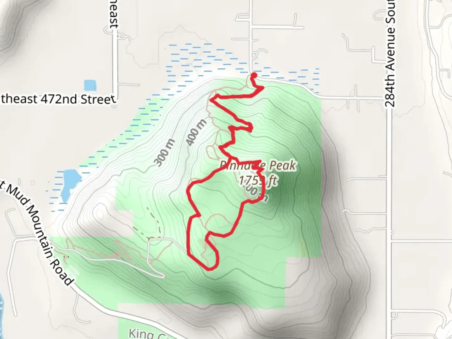 An image depicting the trail Cal Magnusson Trail and Pinnacle Peak Park Loop and its surrounding area.