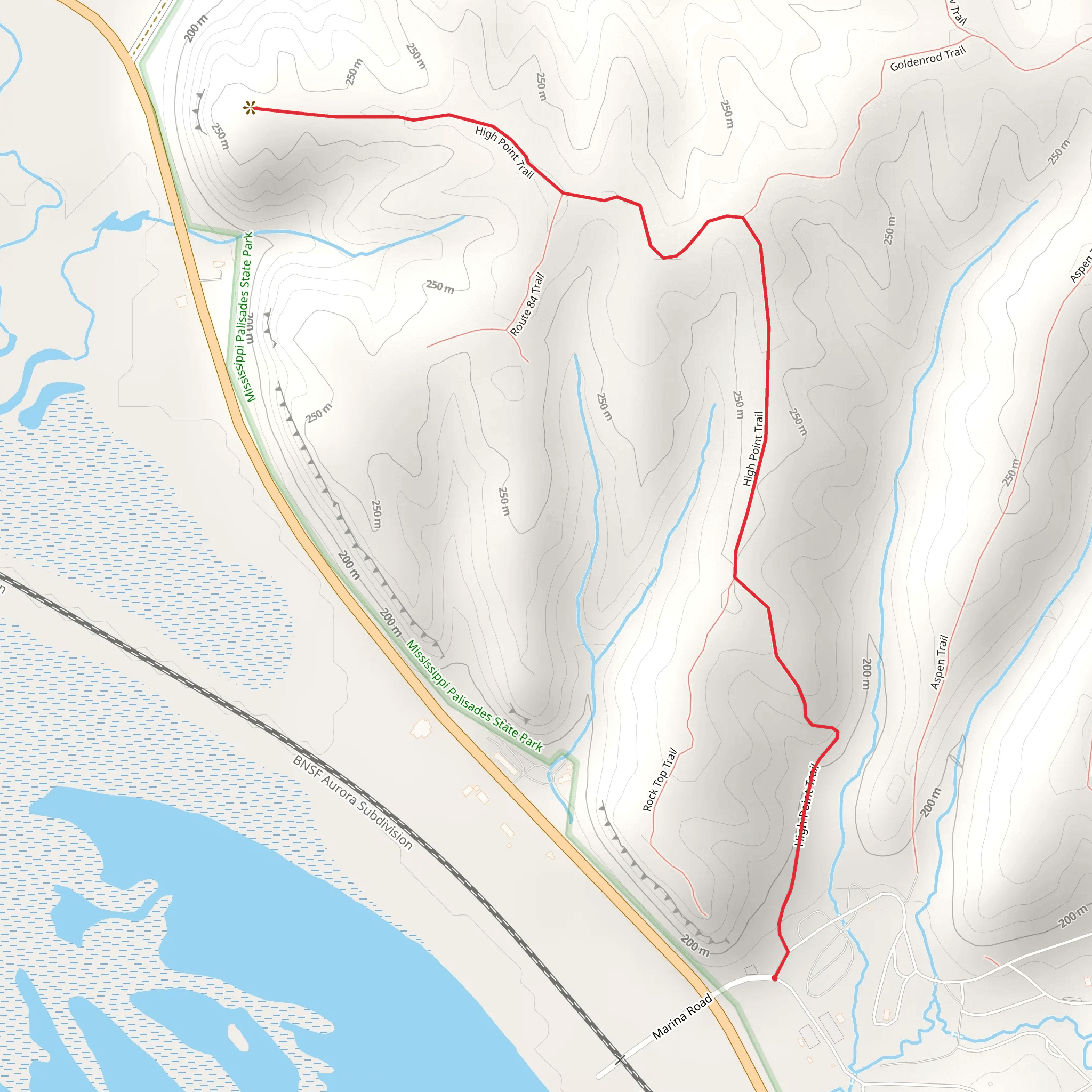 High Point Trail mobile static map