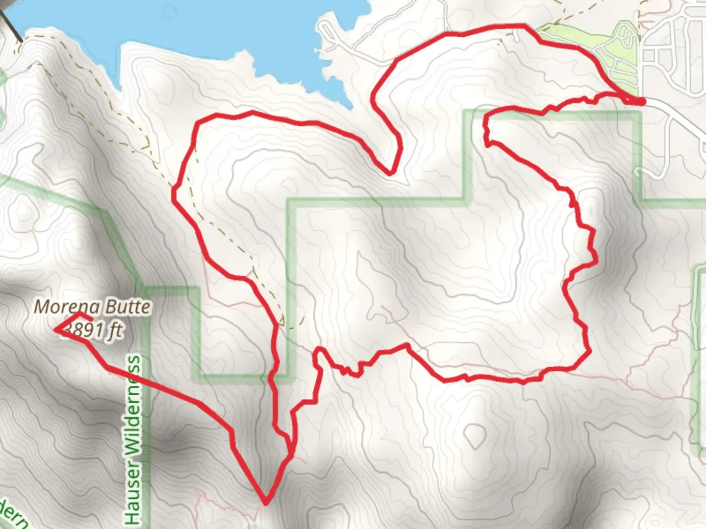An image depicting the trail Morena Butte and Pacific Crest Loop Trail and its surrounding area.