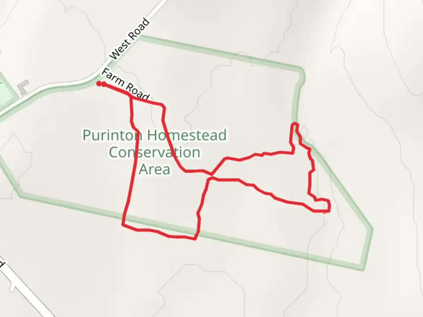 An image depicting the trail West Rand and Farm Road Loop and its surrounding area.