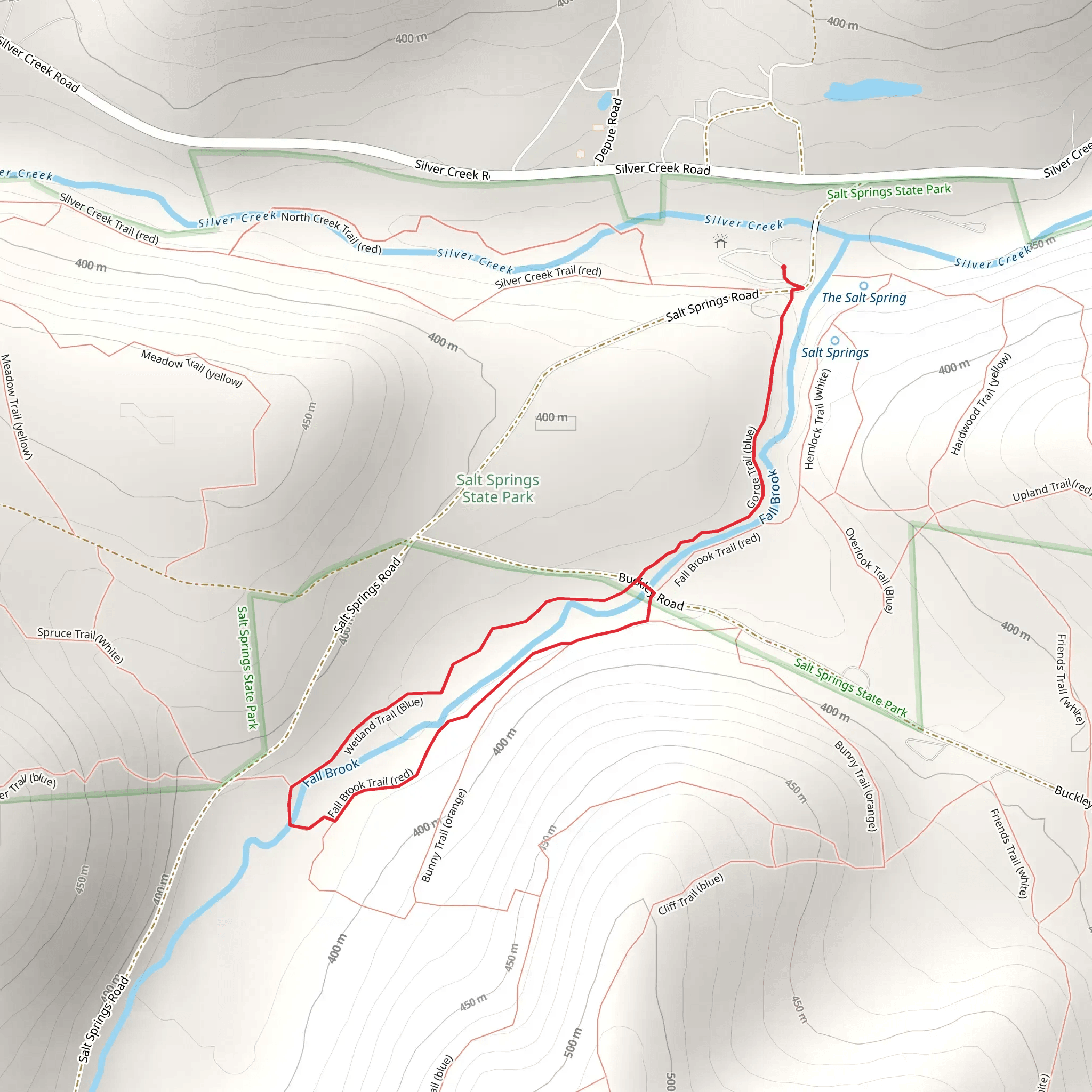 Fall Brook Loop Trail mobile static map
