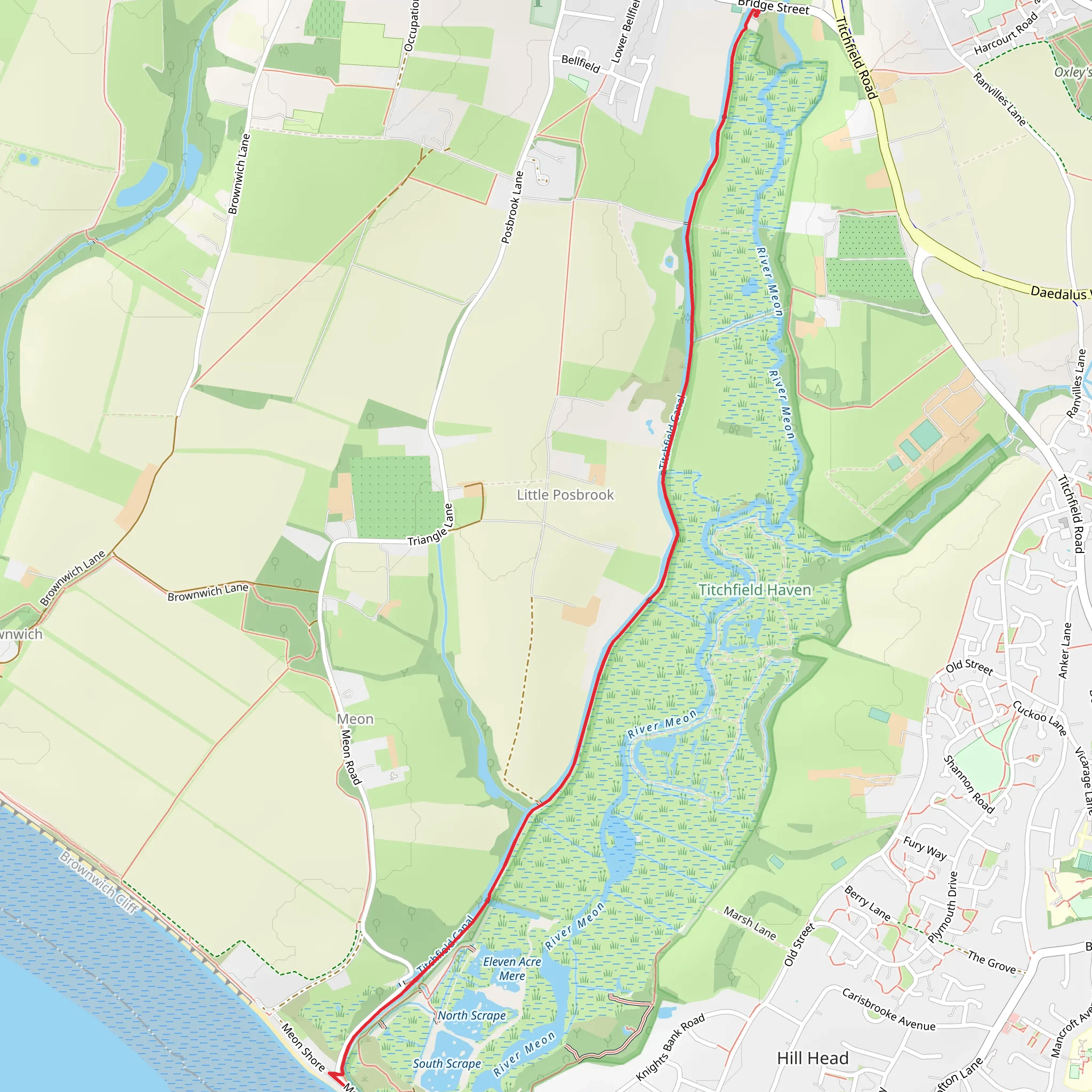 Titchfield Canal Walk mobile static map