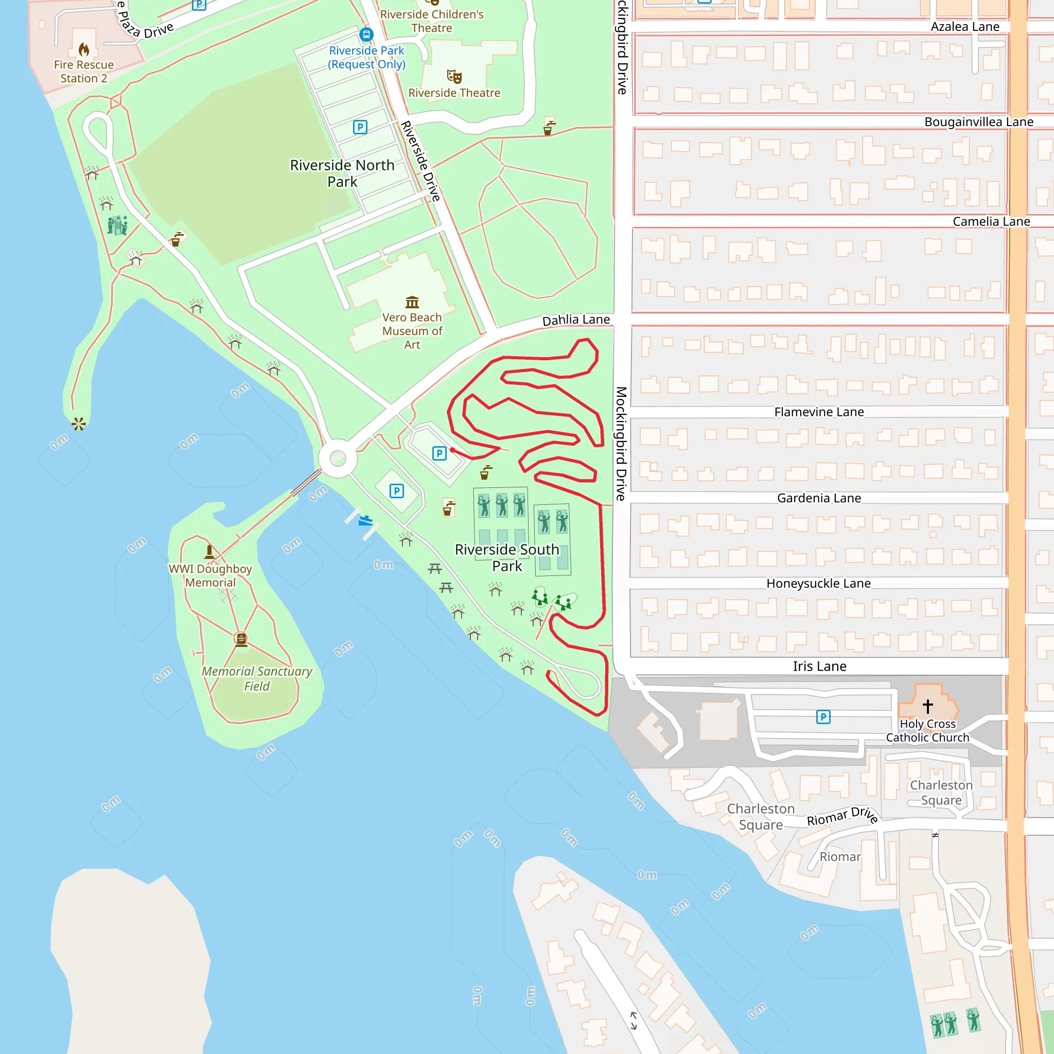 Riverside South Park Walk mobile static map