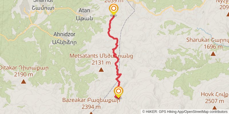Transcaucasian Trail - Armenia stage 13 Map