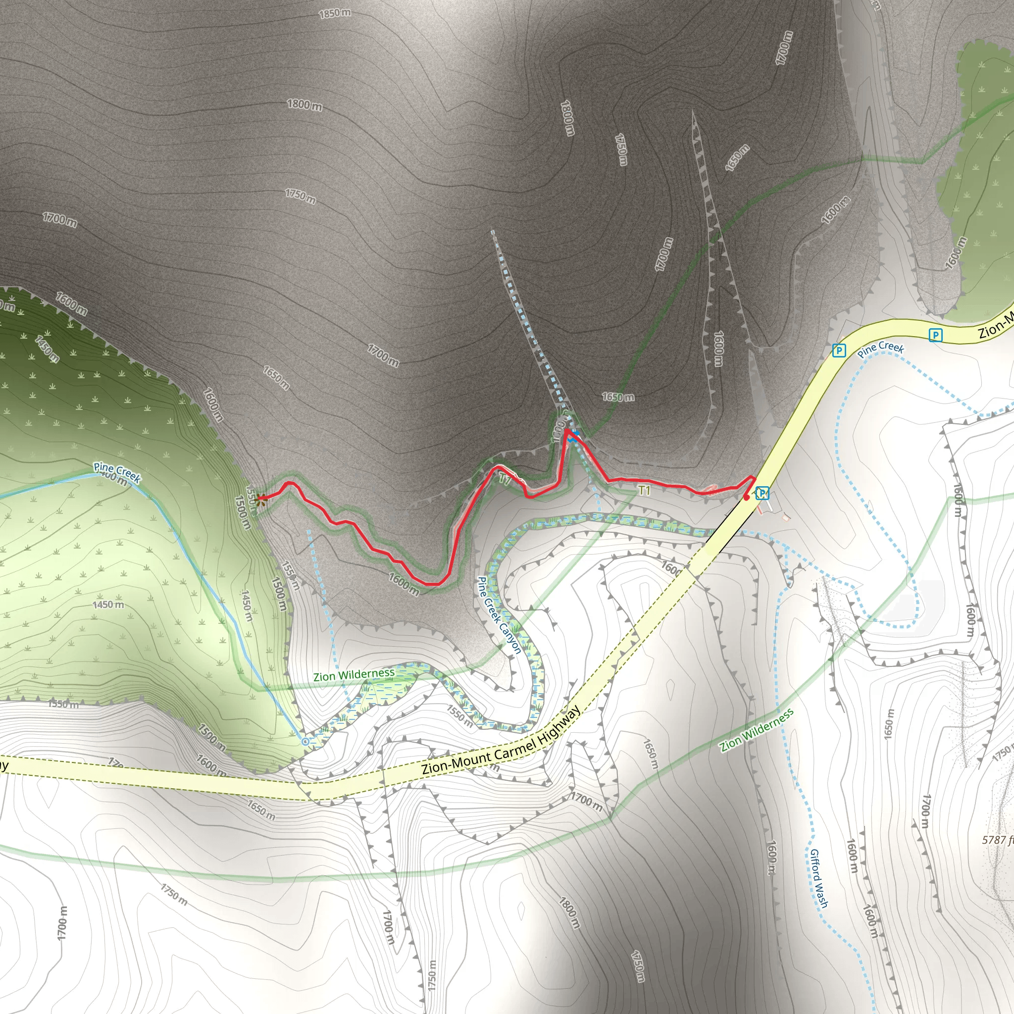 Canyon Overlook Trail mobile static map