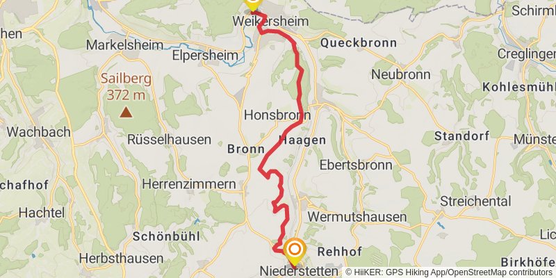Jakobsweg Main-Taubertal stage 8 Map
