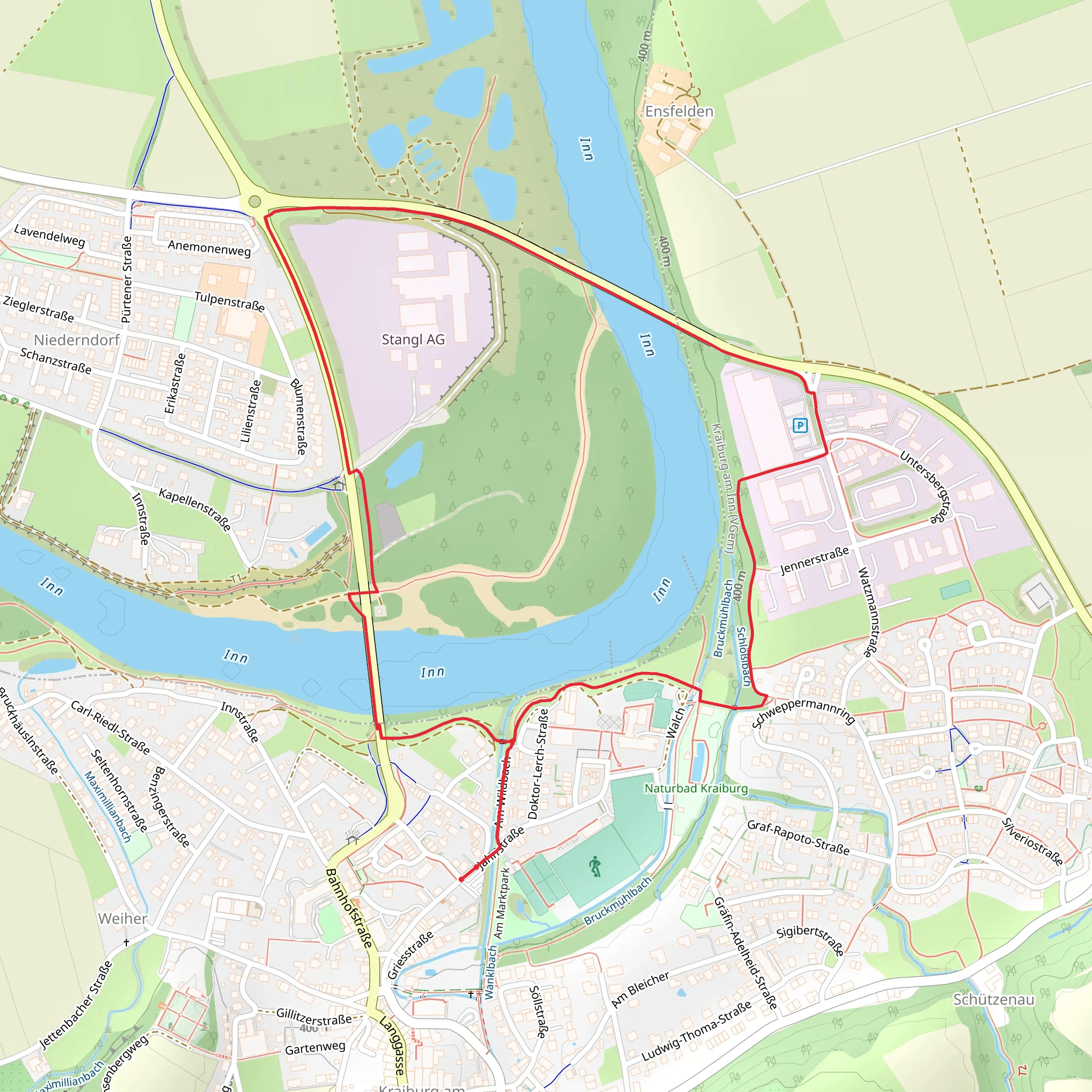 Kraiburg am Inn Loop via Am Wildbach Loop mobile static map