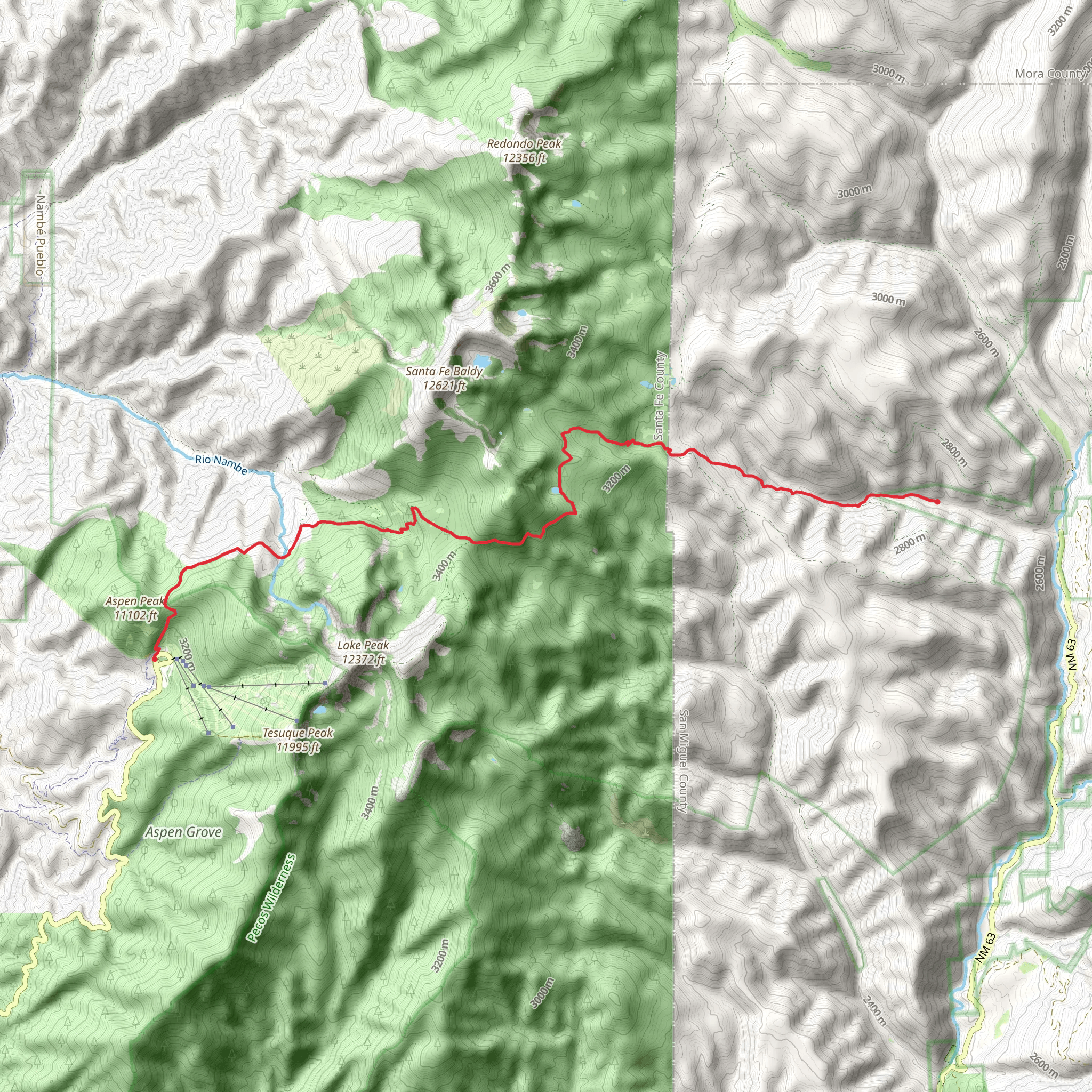 Aspen Peak - Winsor Trail mobile static map