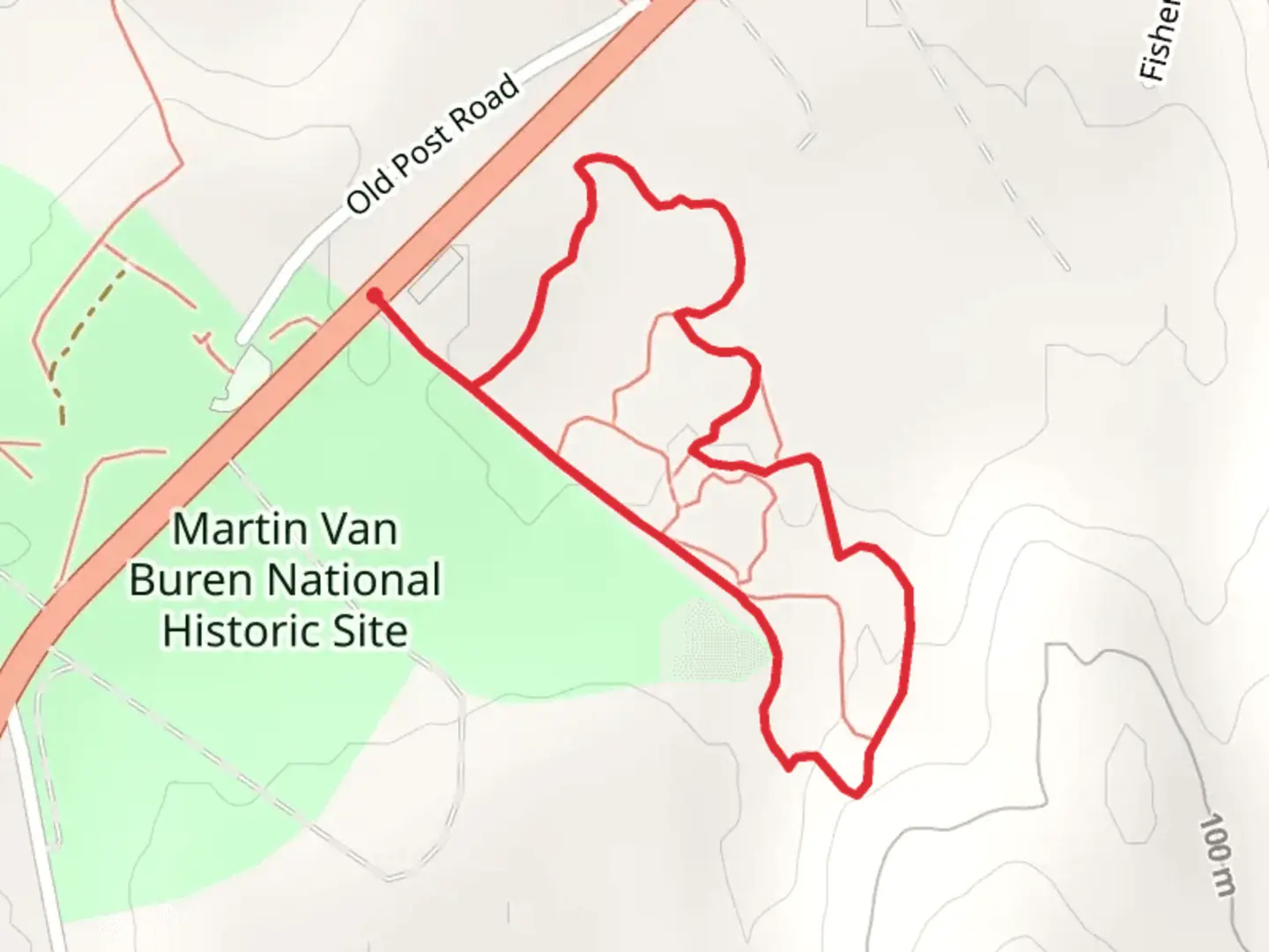 An image depicting the trail Martin Van Buren Nature Trail and its surrounding area.