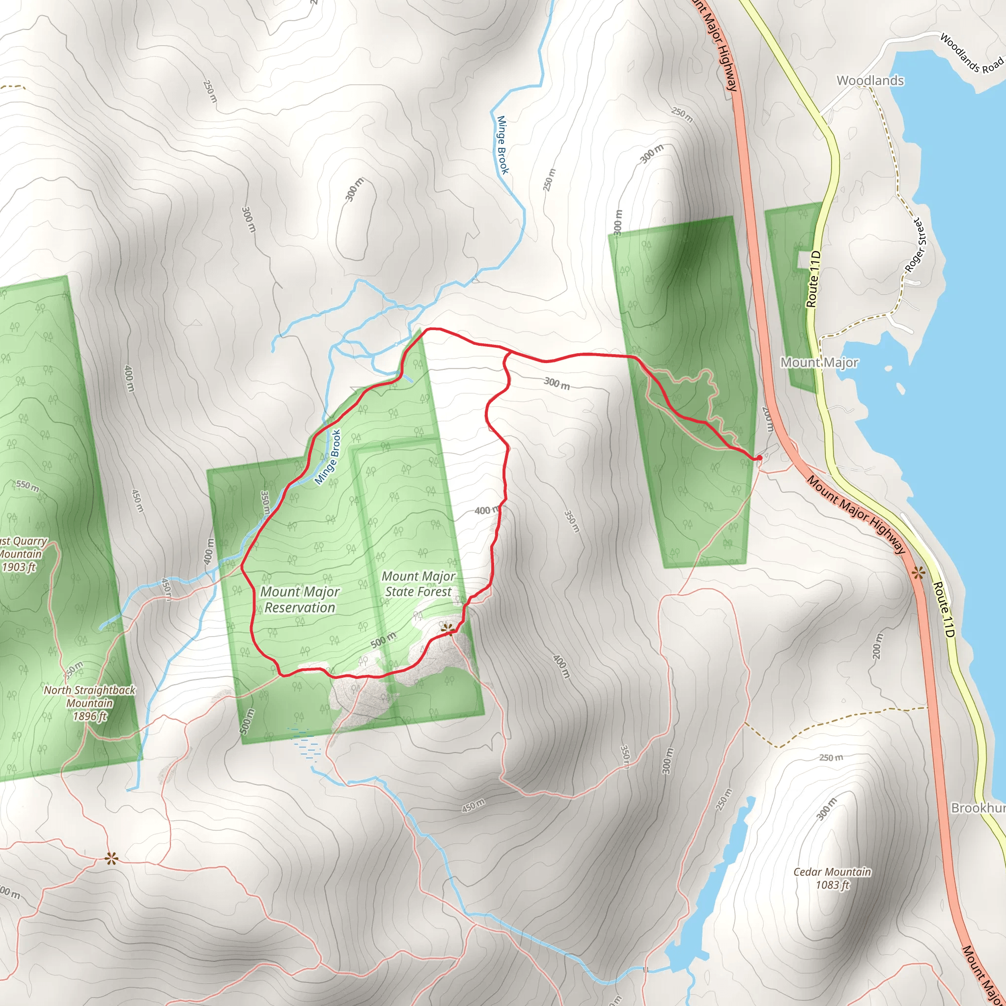 Mount Major via Brook Trail mobile static map