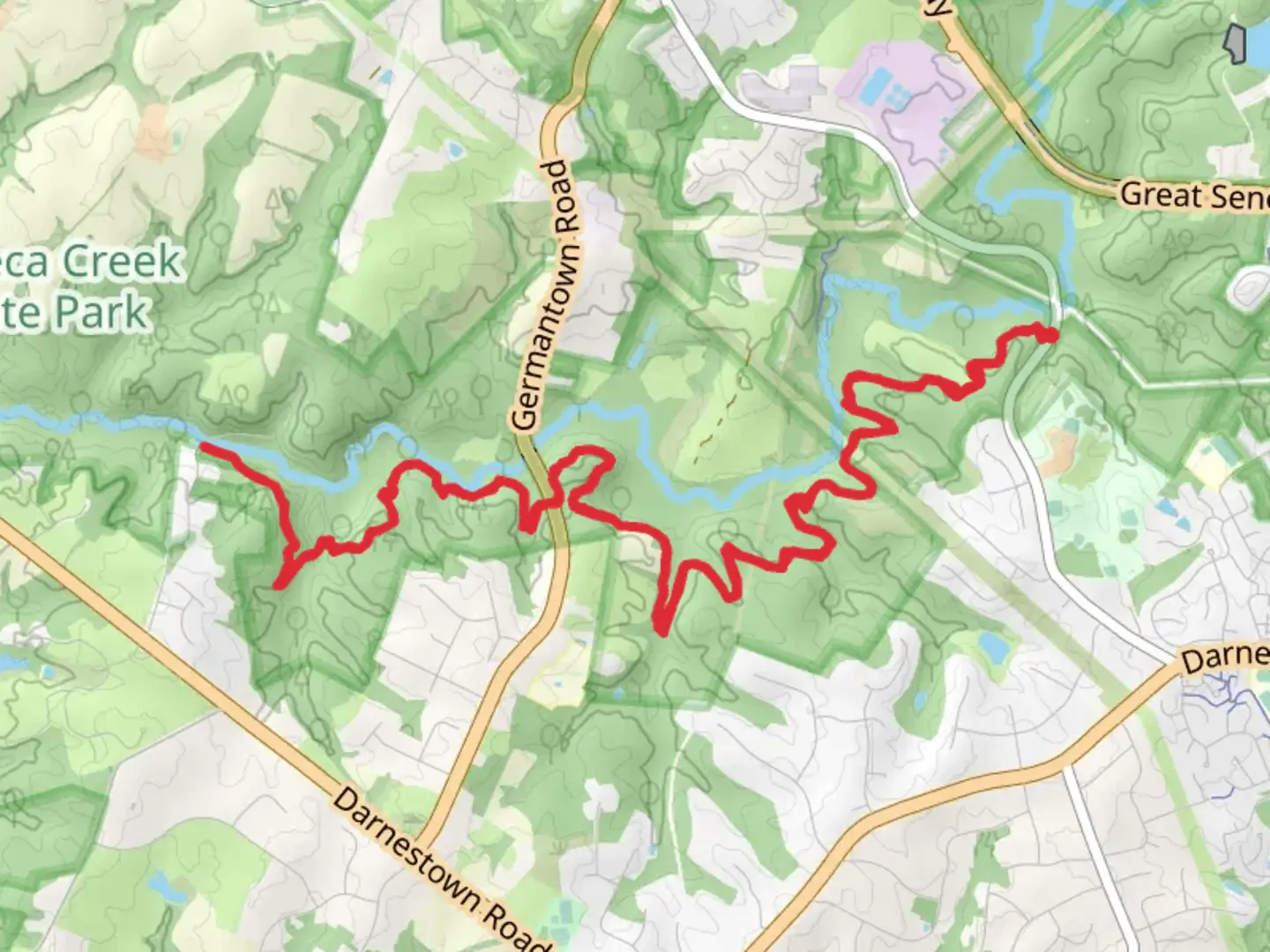 An image depicting the trail Seneca Ridge Trail and its surrounding area.