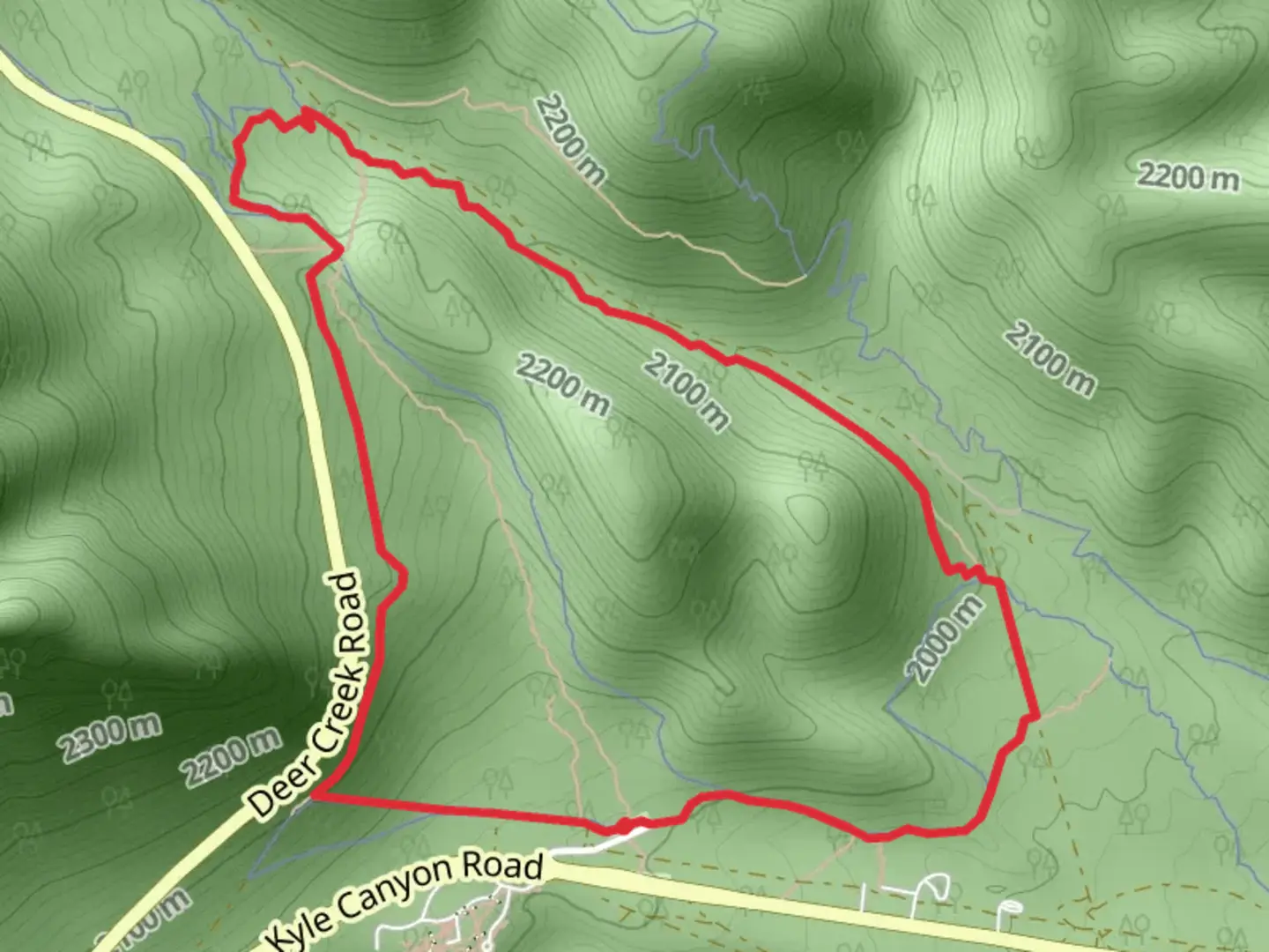 An image depicting the trail Shady Hollow and Step Ladder Loop and its surrounding area.