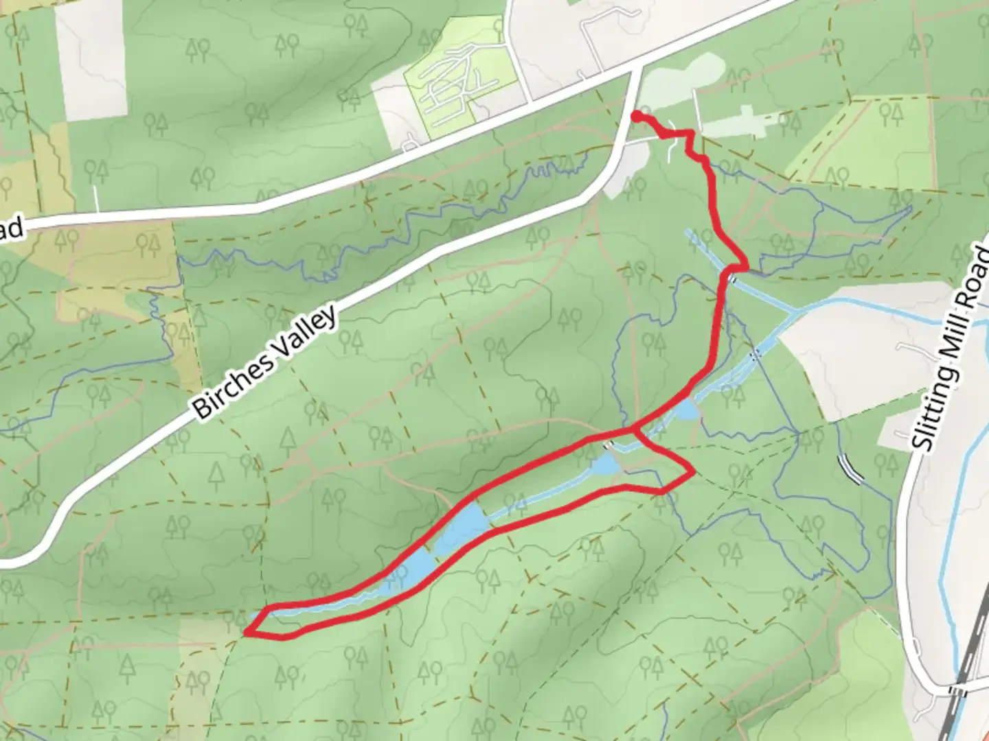 An image depicting the trail Fairoak Pools Loop and its surrounding area.