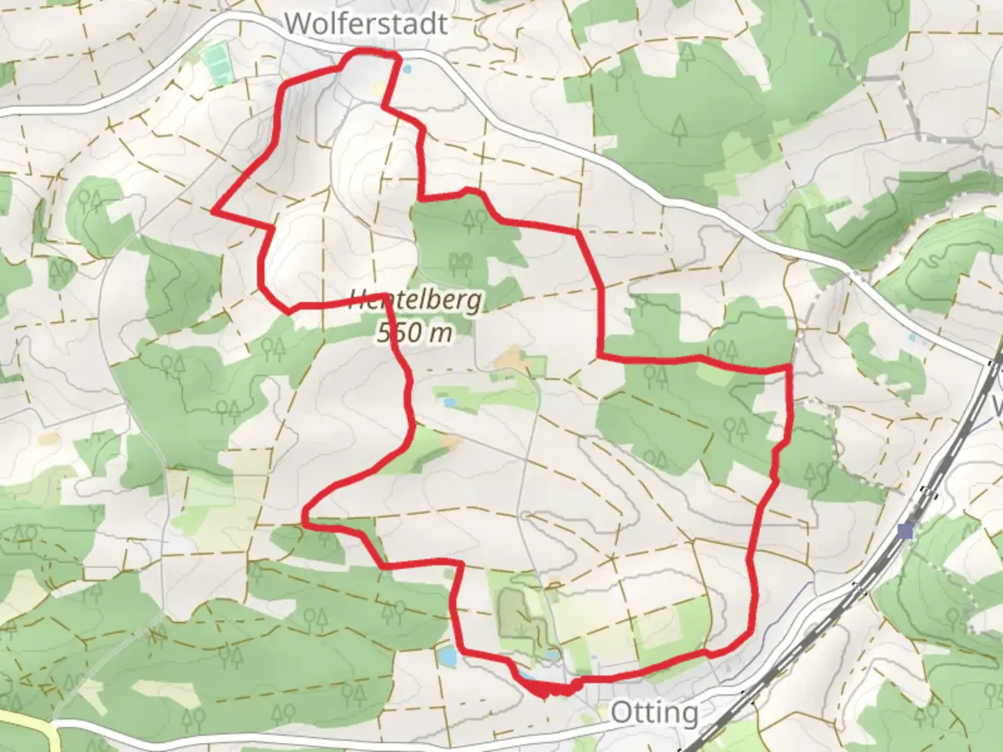 An image depicting the trail Rundwanderweg Monheum and its surrounding area.