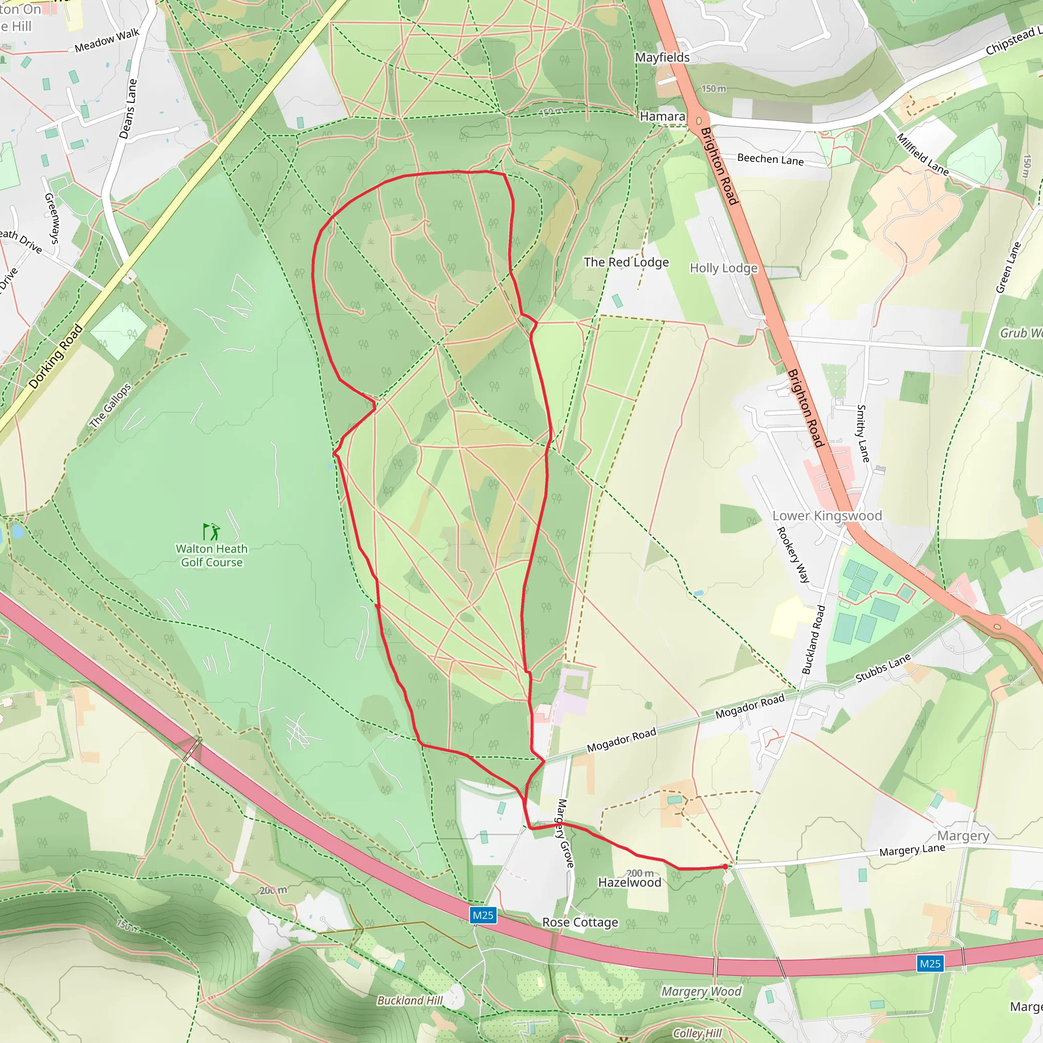 Banstead Heath Circular Walk mobile static map