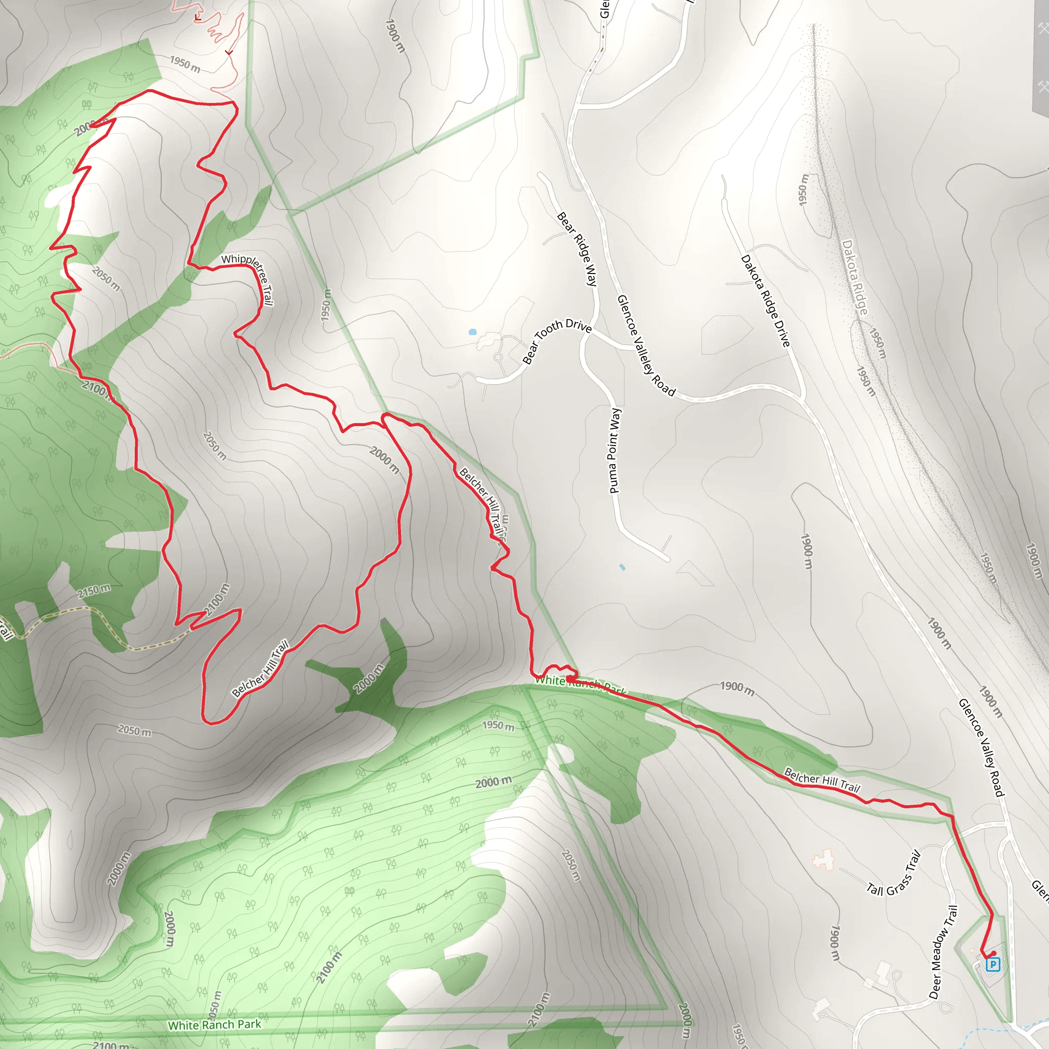 Belcher Hill Loop Trail mobile static map