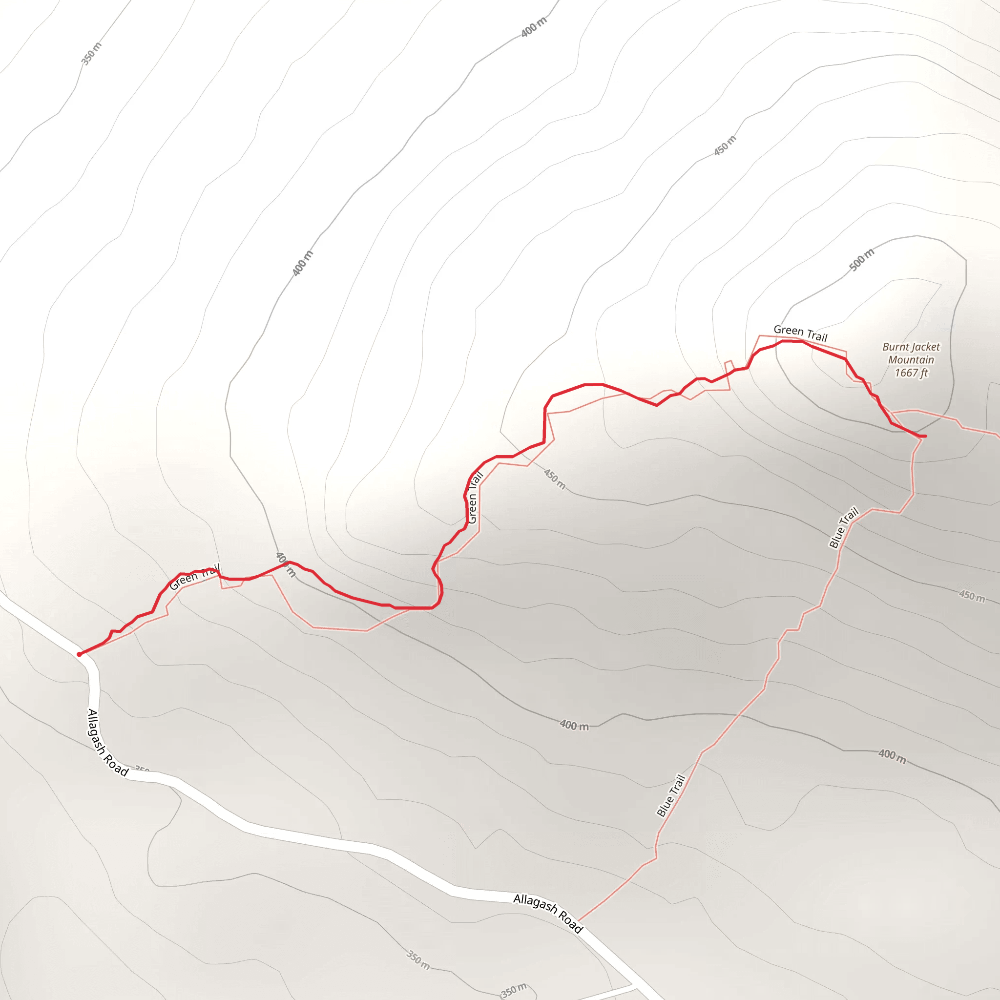 Burnt Jacket Mountain from Allagash Road mobile static map