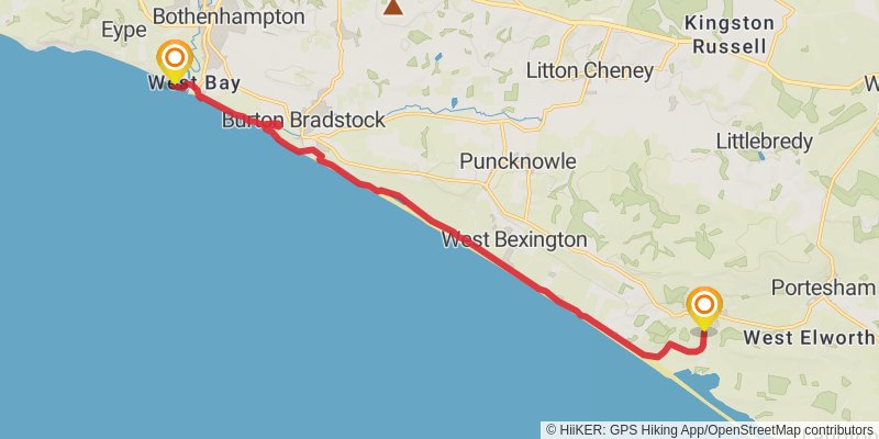 South West Coast Path - Charmouth to Abbotsbury stage 2 Map