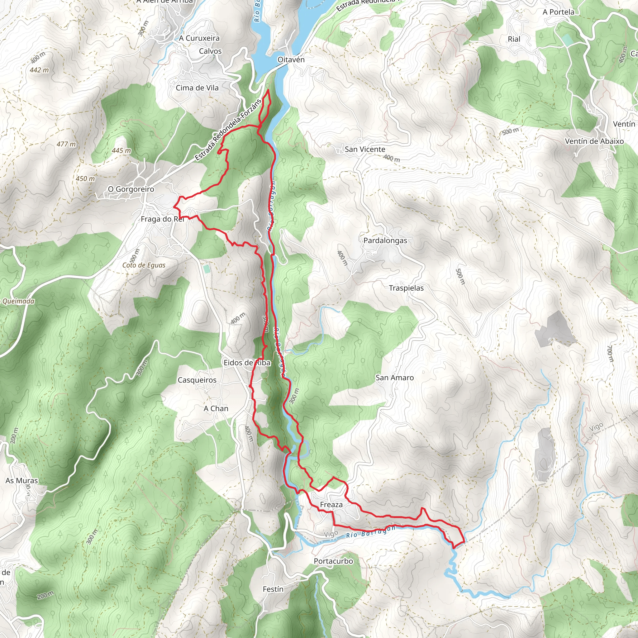 Senda da Fraga do Barragán PR G 164 mobile static map